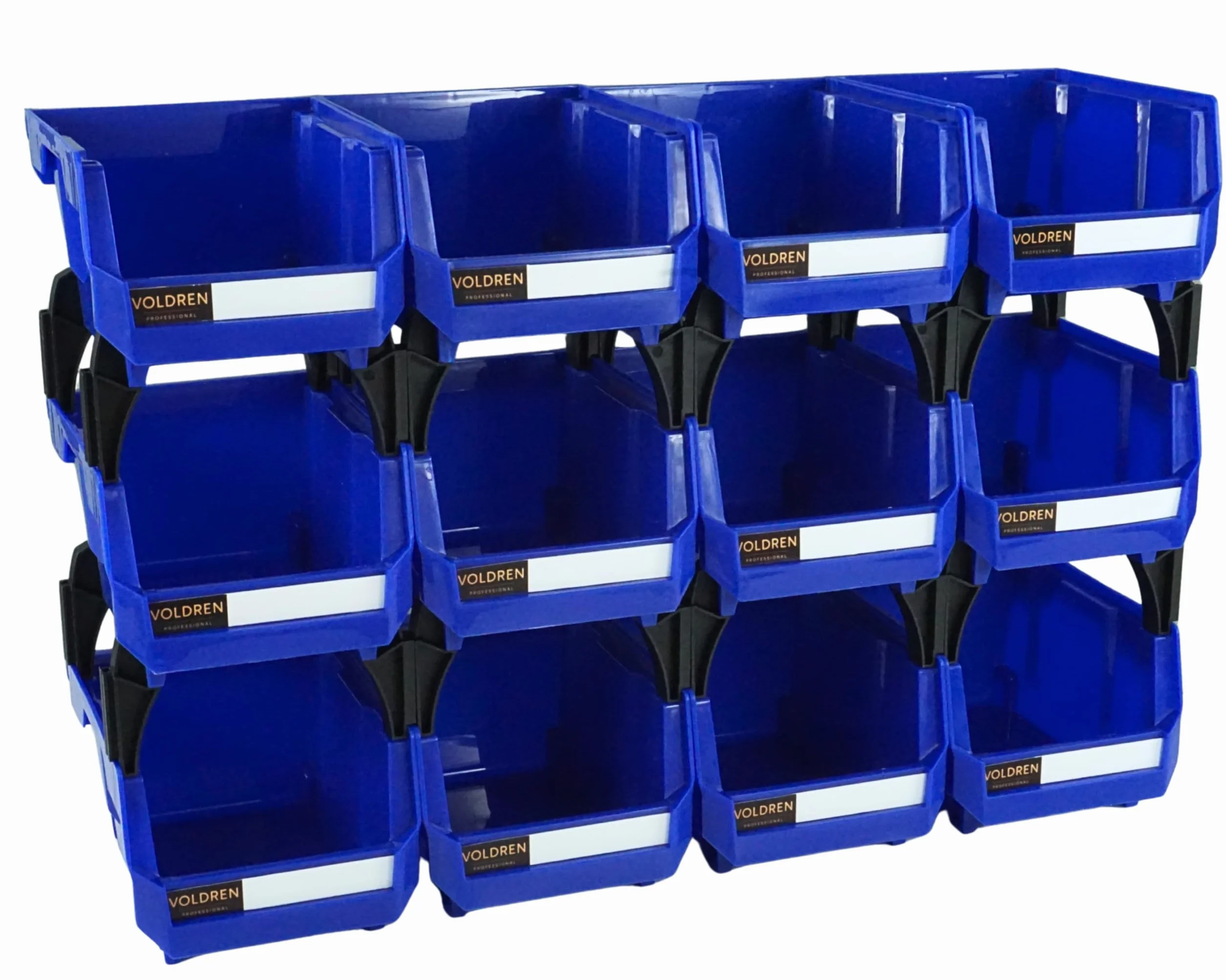 Gavetas organizadoras apilables - Organizador tornillos - Cubetas plastico almacenaje - Organizador cajones - Clasificador apilable taller - Estanteria gaveta herramienta (Azul, 12)