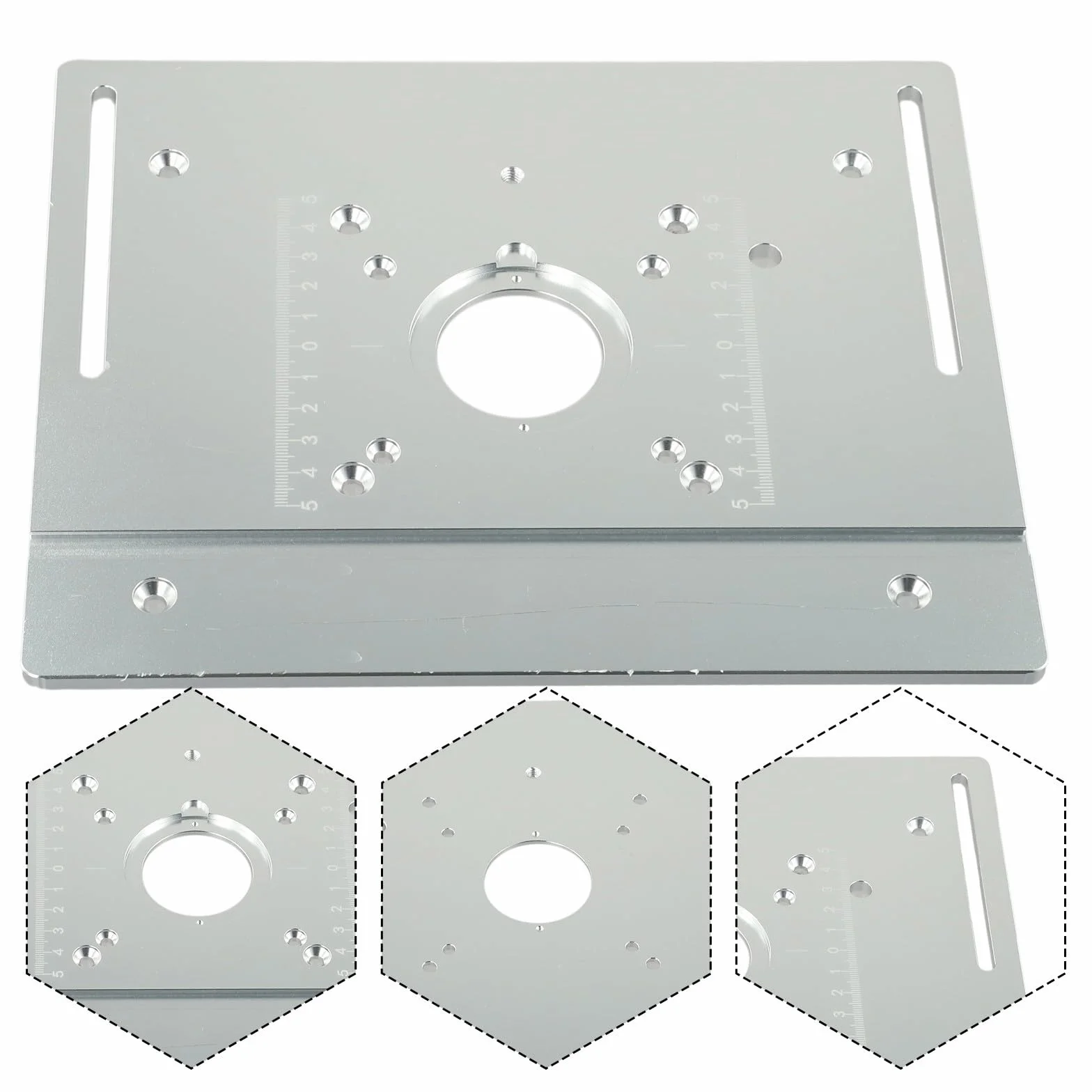 Placa de inserción anodizada de la tabla del router y resistente al desgaste, 85X85mm/60X70mm