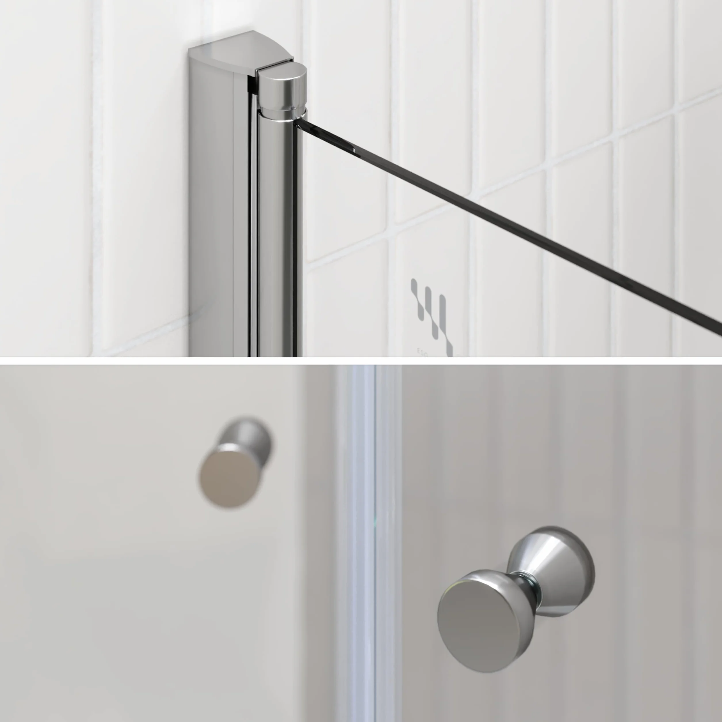 Mampara de ducha Lima, regulable de 116-120 cm, altura 185 cm, puerta doble abatible, cristal de seguridad templado transparente ESG 6MM, perfiles cromados #DTC