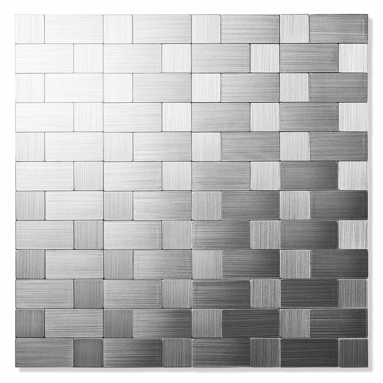 Yipscazo 20 hojas de acero inoxidable para despegar y pegar para cocina, azulejos inteligentes de metal de 12 x 12 pulgadas para paredes de baño y lavandería