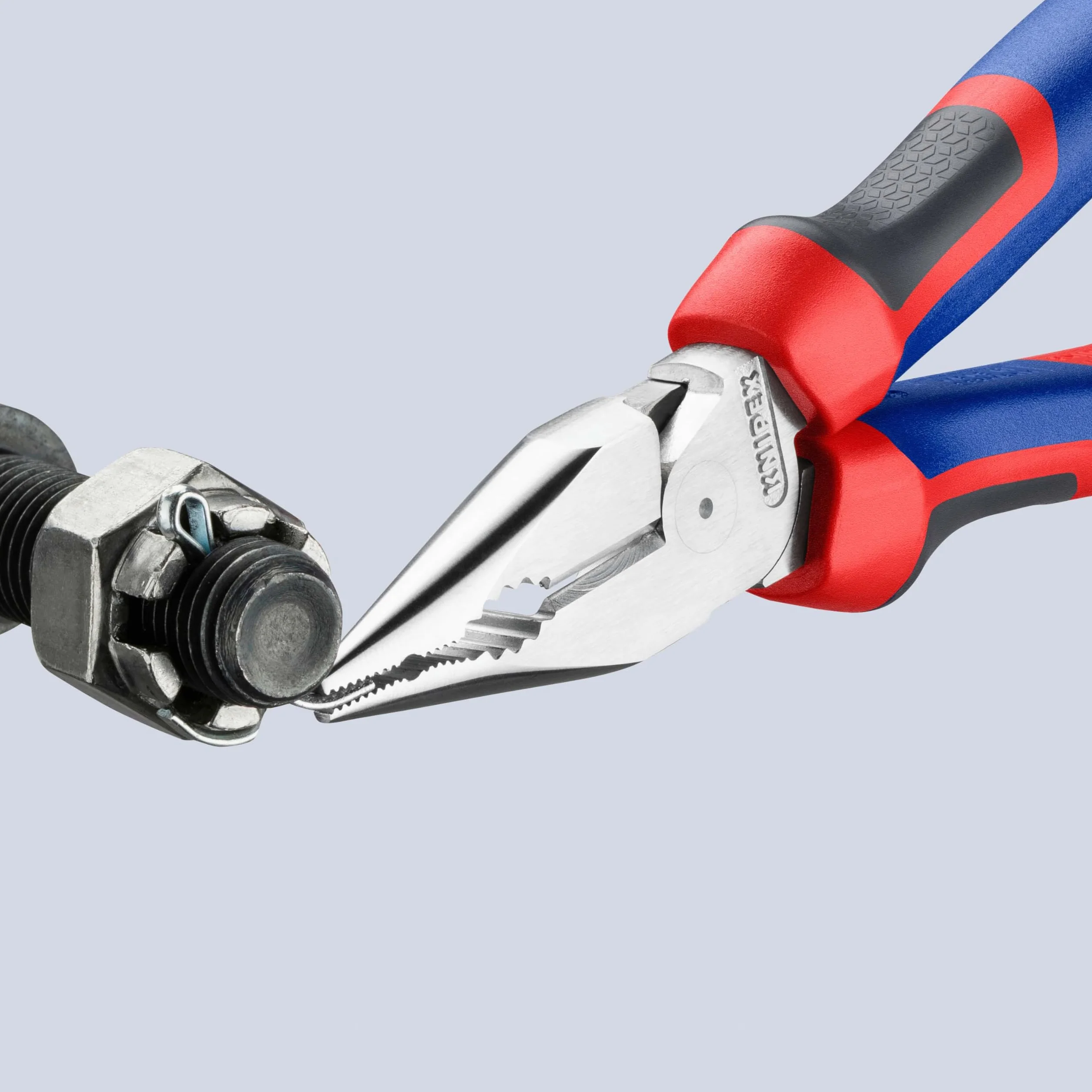 KNIPEX Alicate universal en punta cromado con mangos confort 185 mm, 08 25 185