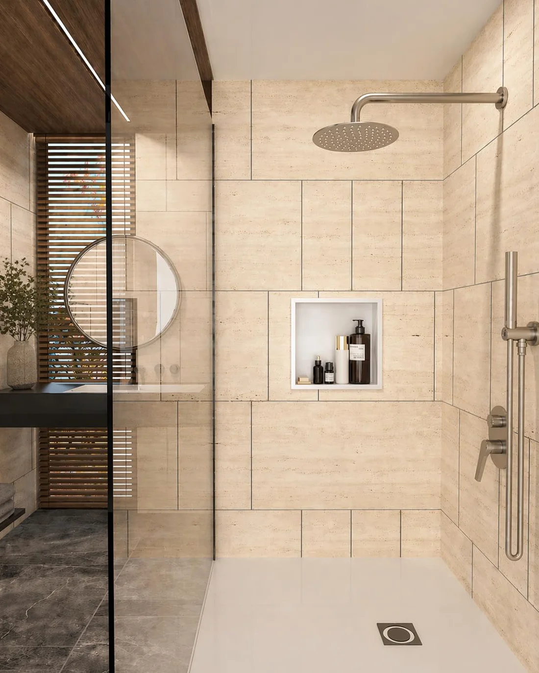 MEDIMEX - Hornacina Ducha Empotrable Atlantic HOR001 Nicho Baño Acero Inoxidable 304 | Cuadrada 33x33 cm Profundidad 10 cm, Estante Organizador Reforma Pared | 6 Acabados Premium (Blanco Mate)