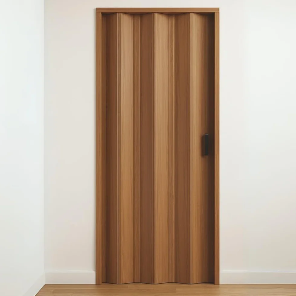ROLLPLAST PINTO Puerta plegable interior PINTO, modelo estándar extra, en PVC, reversible y ajustable, para bricolaje, fabricada Italia, decoración del hogar, nogal, 83 x 214 cm