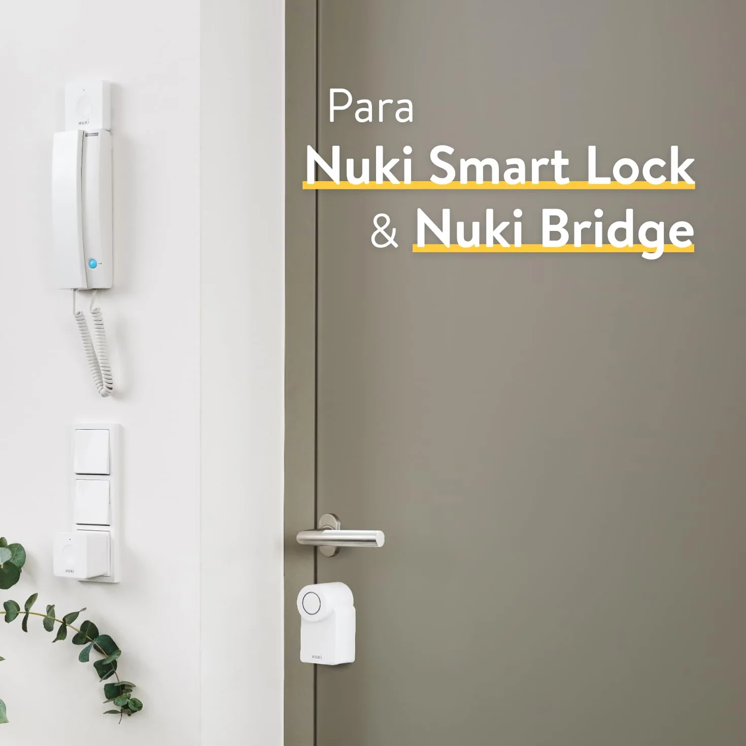 Nuki Opener, cerradura electrónica para edificios de apartamentos, controla tu interfono con el smartphone, abrepuertas automático, requiere Nuki Bridge WiFi, cerraduras inteligentes, blanco