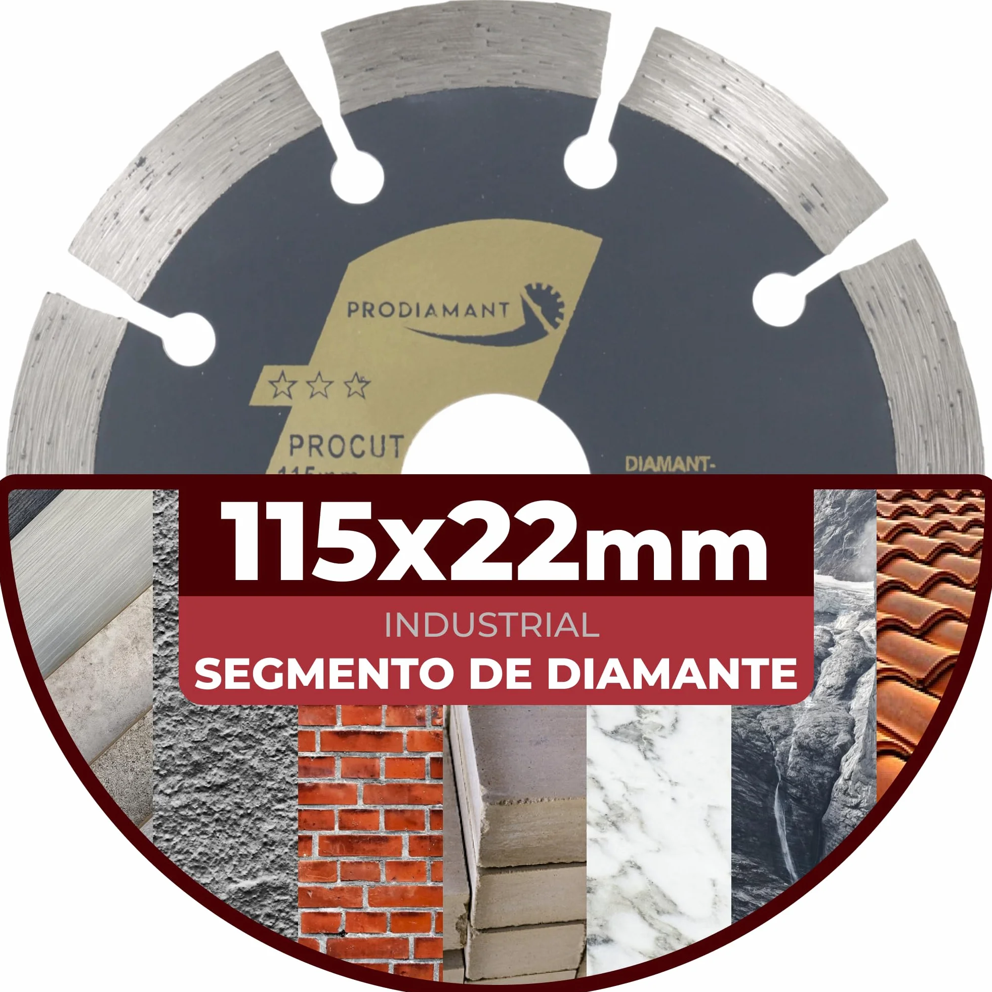 Disco de corte de diamante universal 115 x 22,2 mm para hormigón, piedra, ladrillo