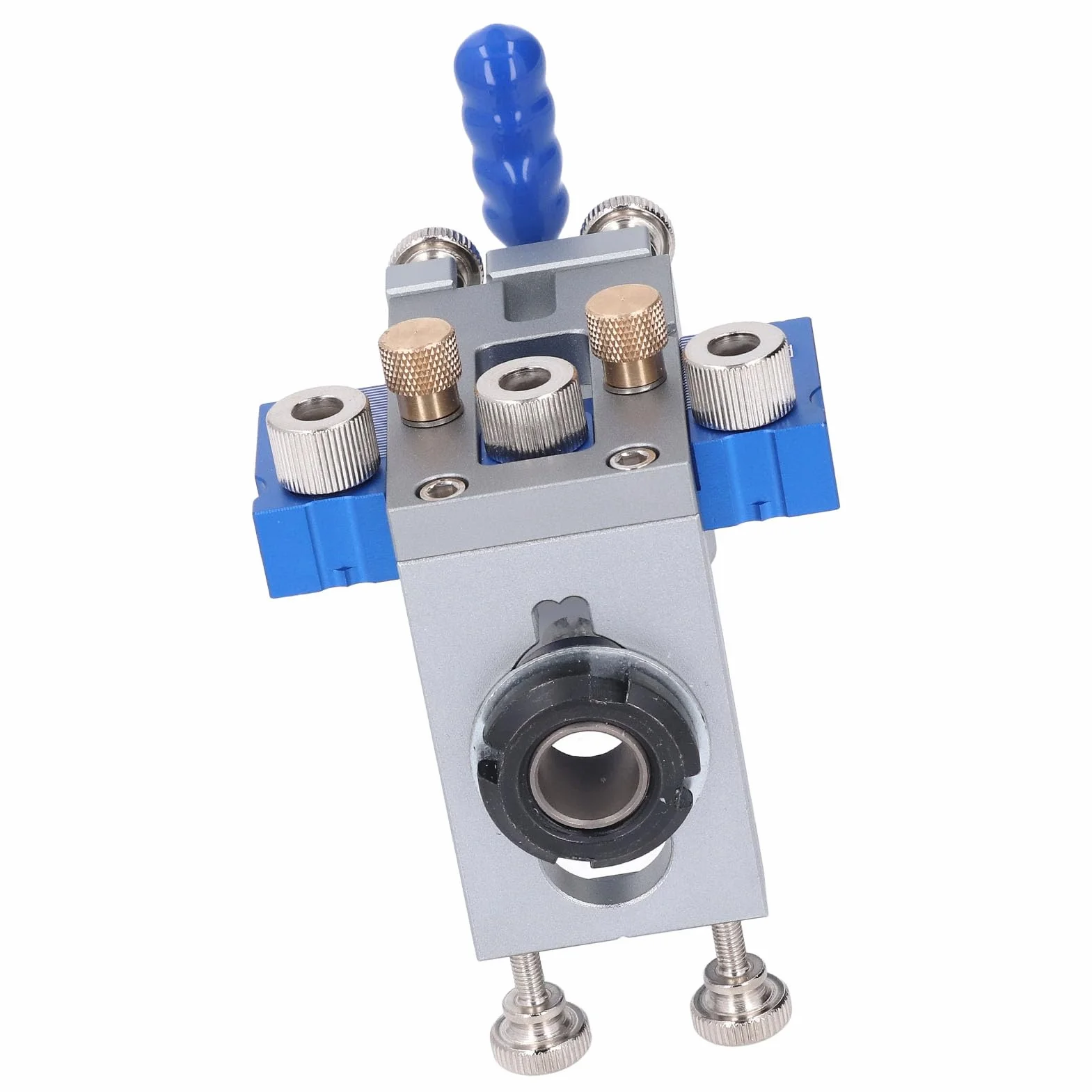 Ausla Plantilla de Orificio de Bolsillo 3 en 1 Kit de Plantilla de Clavija para Carpintería de Aleación de Aluminio Guía de Broca Ajustable de 10 a 30 Mm con Orificios de 5 Mm, 8, 10 y 15 para