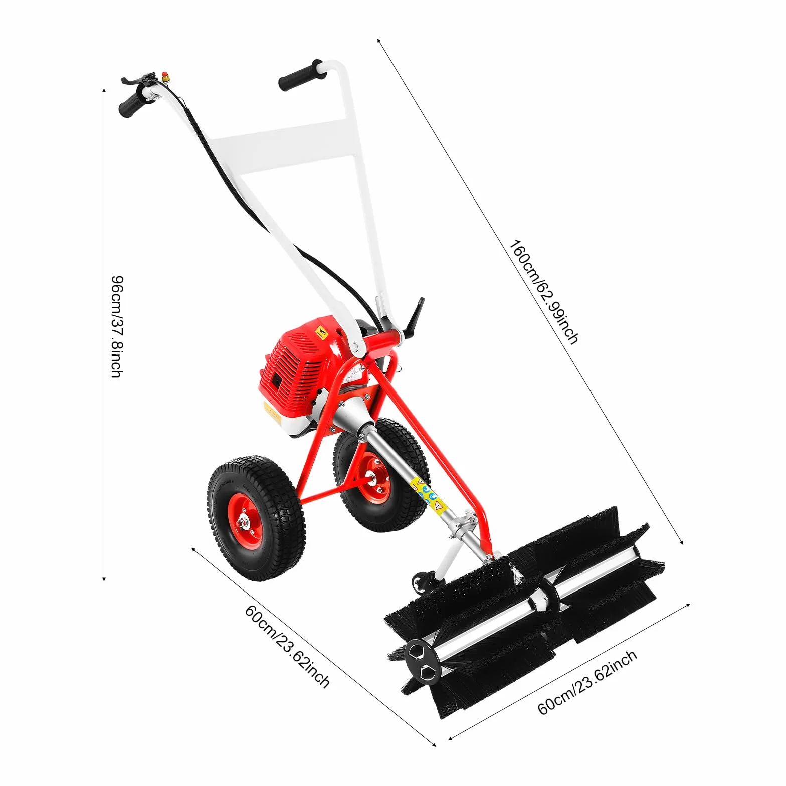 43CC Gasoline Lawn Sweeper, cepillo para césped artificial, barredora manual, escoba motor de gasolina, escoba de motor, barredora, removedor de nieve, recogedor de nieve