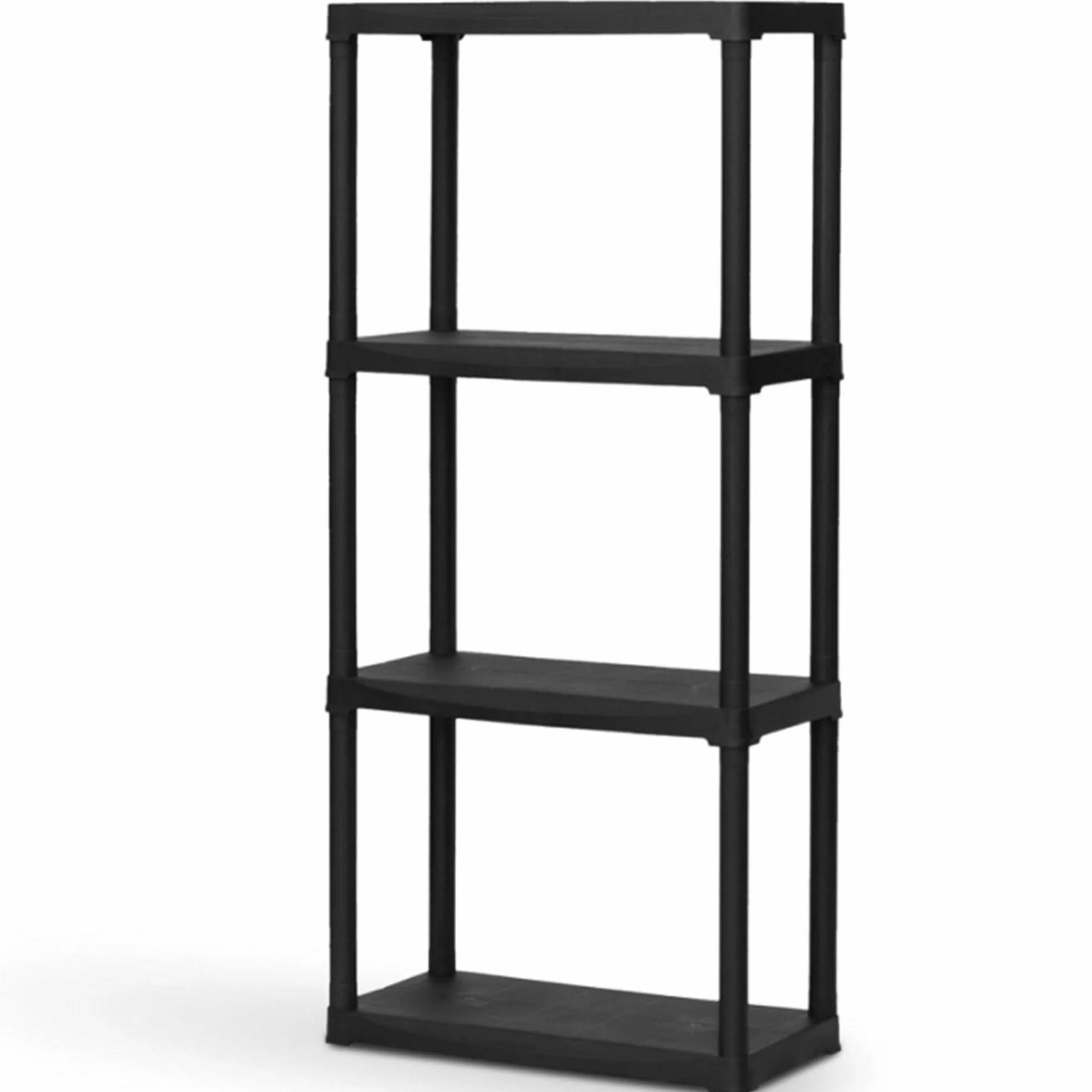 Estantería modular con 4 baldas de plástico 60x30x133 cm.