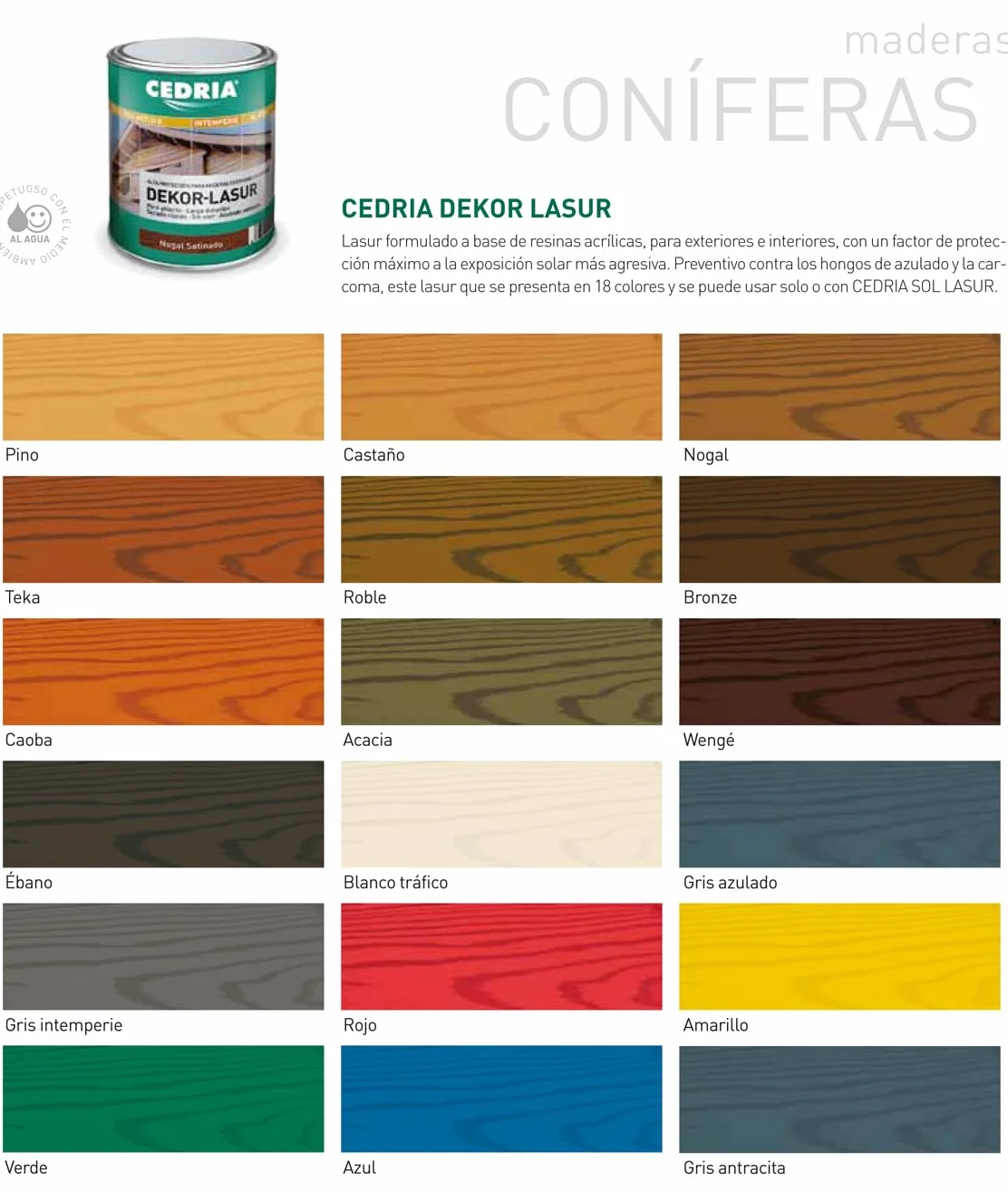 CEDRIA DEKOR LASUR CASTAÑO 4 L.