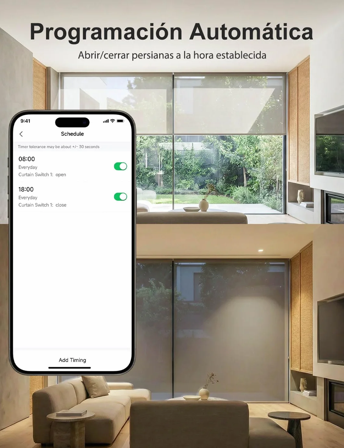 【LED Controlable】Alexa Interruptor Persiana, Maxcio Interruptor Wifi Compatible con Alexa y Google Home, Control de APP y Función de Temporizador, para Motor Persiana, Motor Tubular-4 Packs