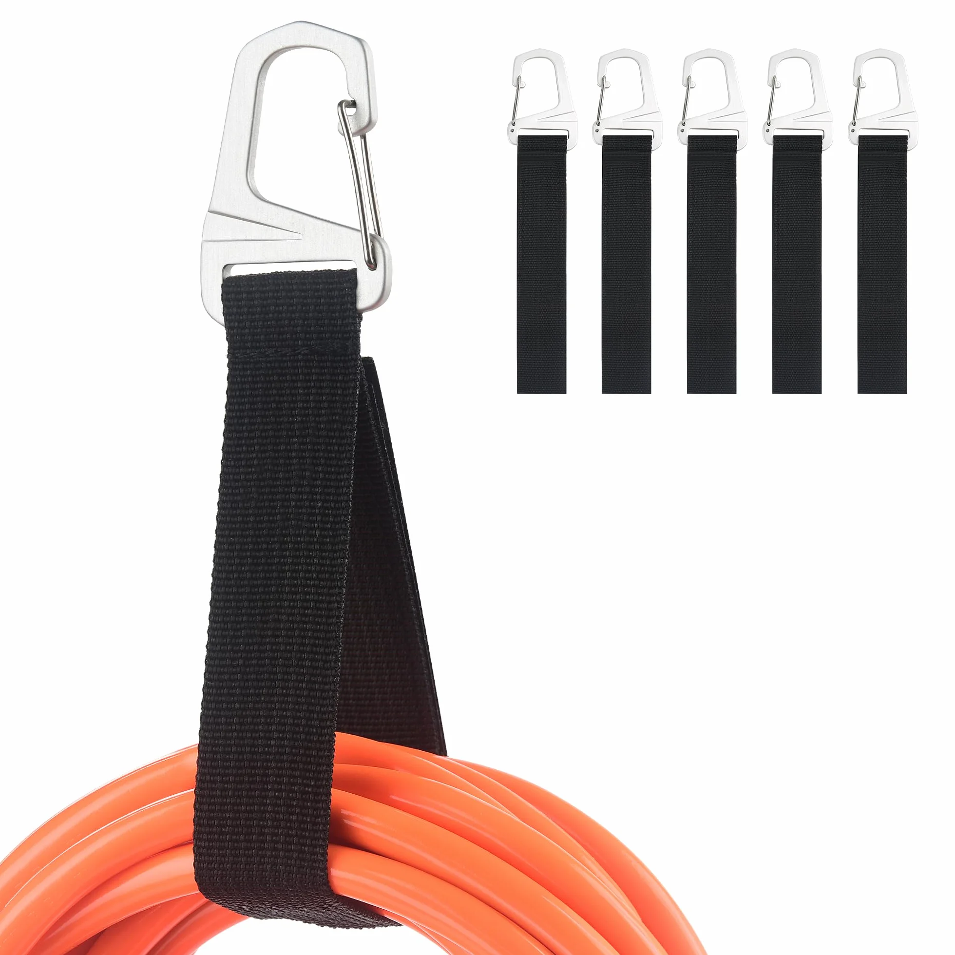Cable Matters 5-Pack Heavy Duty Extensión Cable Organizador correas con hebilla de metal, 22 kg de capacidad de carga, soporte de cable de extensión con 32 x 2,5 cm de gancho y bucle de correas
