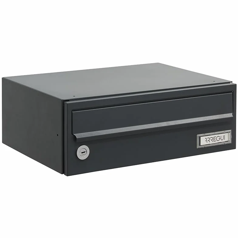 Arregui Slim H2506 Buzón de Pared para Edificios | Buzón de Comunidad Horizontal para Interior | Modulable y Agrupable | 12x34,5x25 cm | Antracita