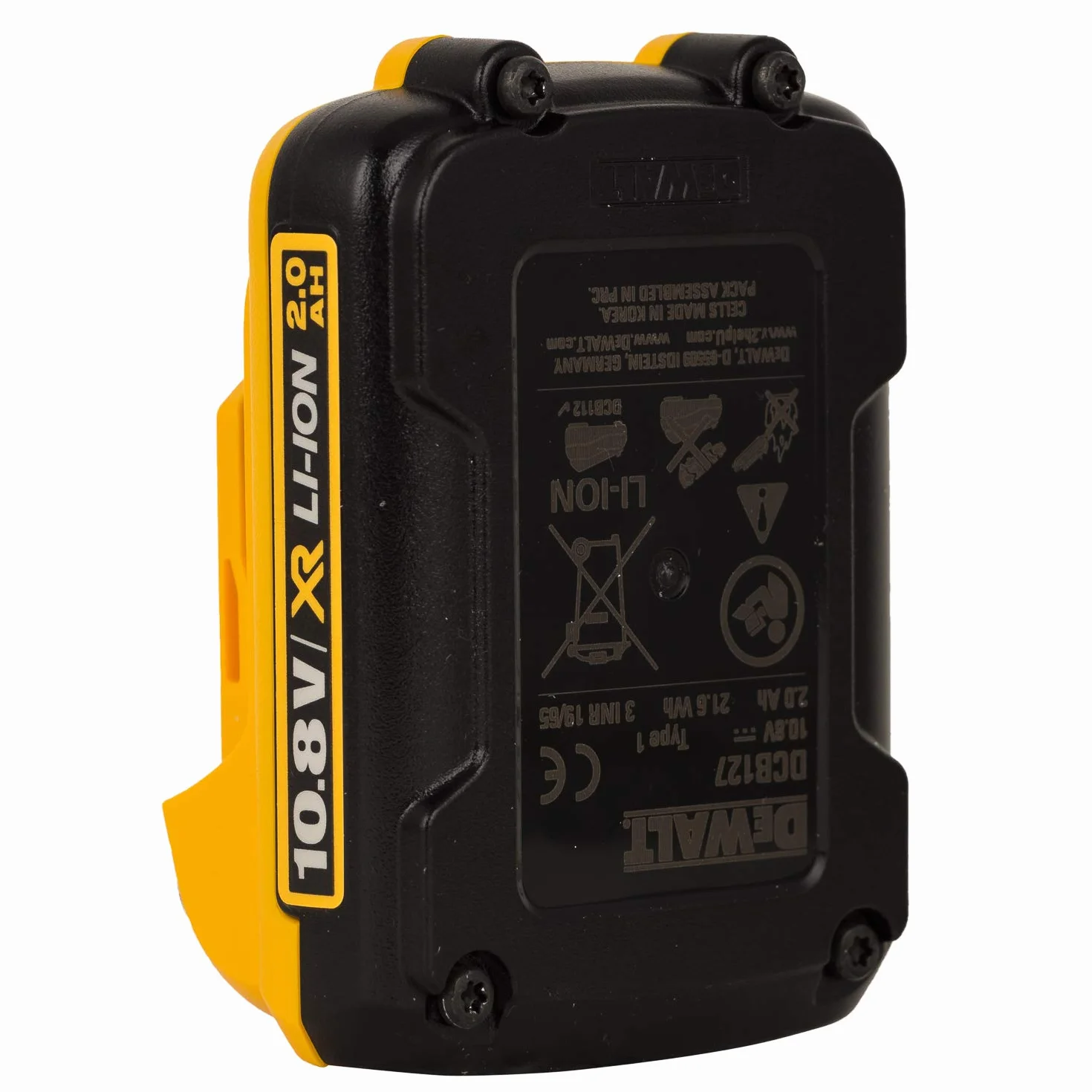 Dewalt DCB127-XJ Bateria DCB 127 XJ 10,8 V. 2,0 A/h, 10.8 V, Negro y Amarillo