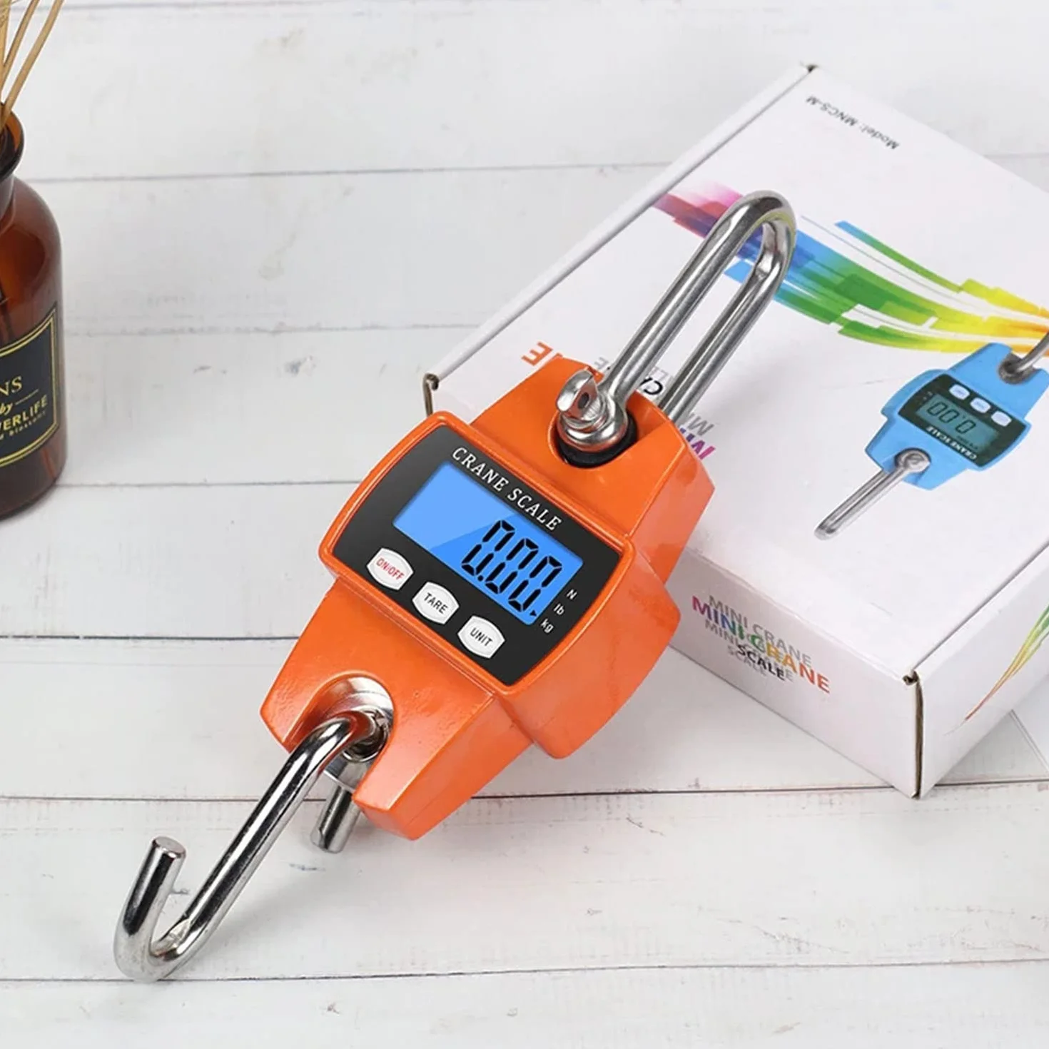 Báscula de Grúa Digital Colgante Electrónica - 300 kg/660 lb, Industrial Con Sensor Preciso, Mini LCD Portátil Con Gancho, Para Fábrica