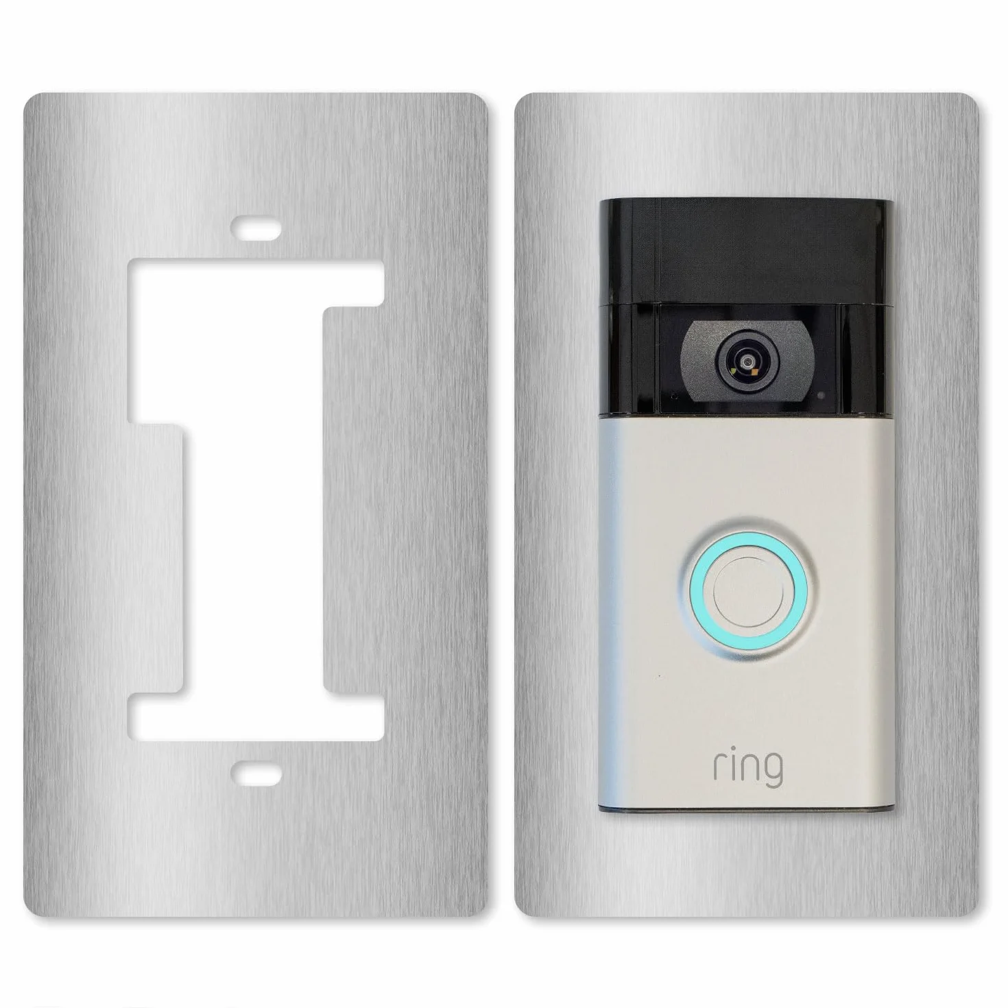 iSecur Placa Compatible con Timbre Ring Acero Inoxidable 90x160mm Timbre Video 2ª Generación 3 Plus 4 (2024)