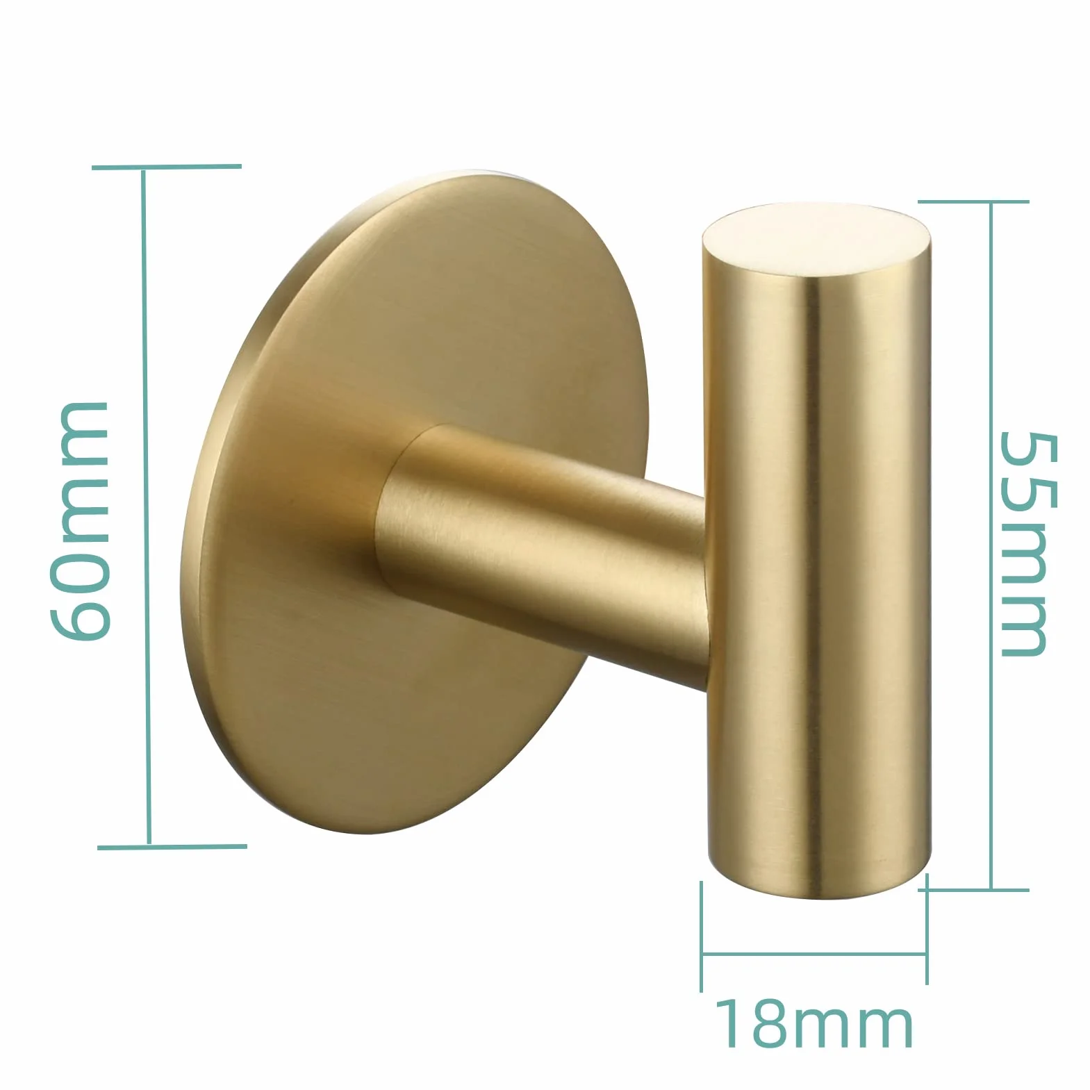 Tecmolog Ganchos Adhesivos para Pared Acero Inoxidable Soporte Toallas de Baño Oro Cepillado, SBH235J