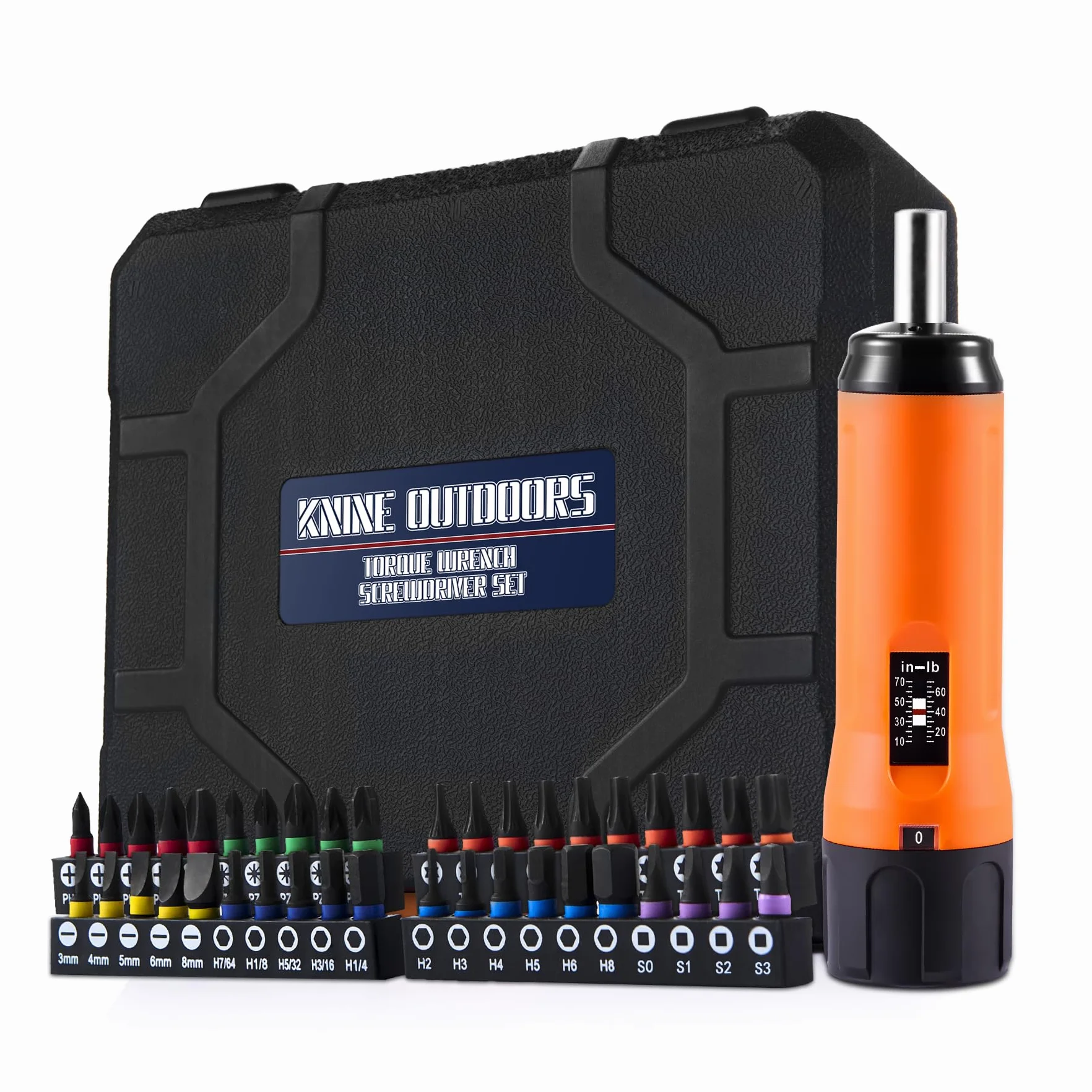 KNINE OUTDOORS Juego de destornilladores de torsión de 10-70 pulgadas libras para mantenimiento con mango de barra en T, 40 puntas hexagonales, enchufe de 1/4 pulgadas, extensión de eje, para