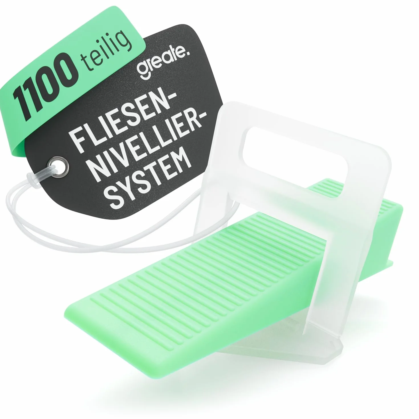 greate Sistema de niveladores azulejos 1100 Piezas 2mm | Ayuda para Colocación de Azulejos con 1000 Lengüetas y 100 Cuñas azulejo - niveladoras suelo, alicatado