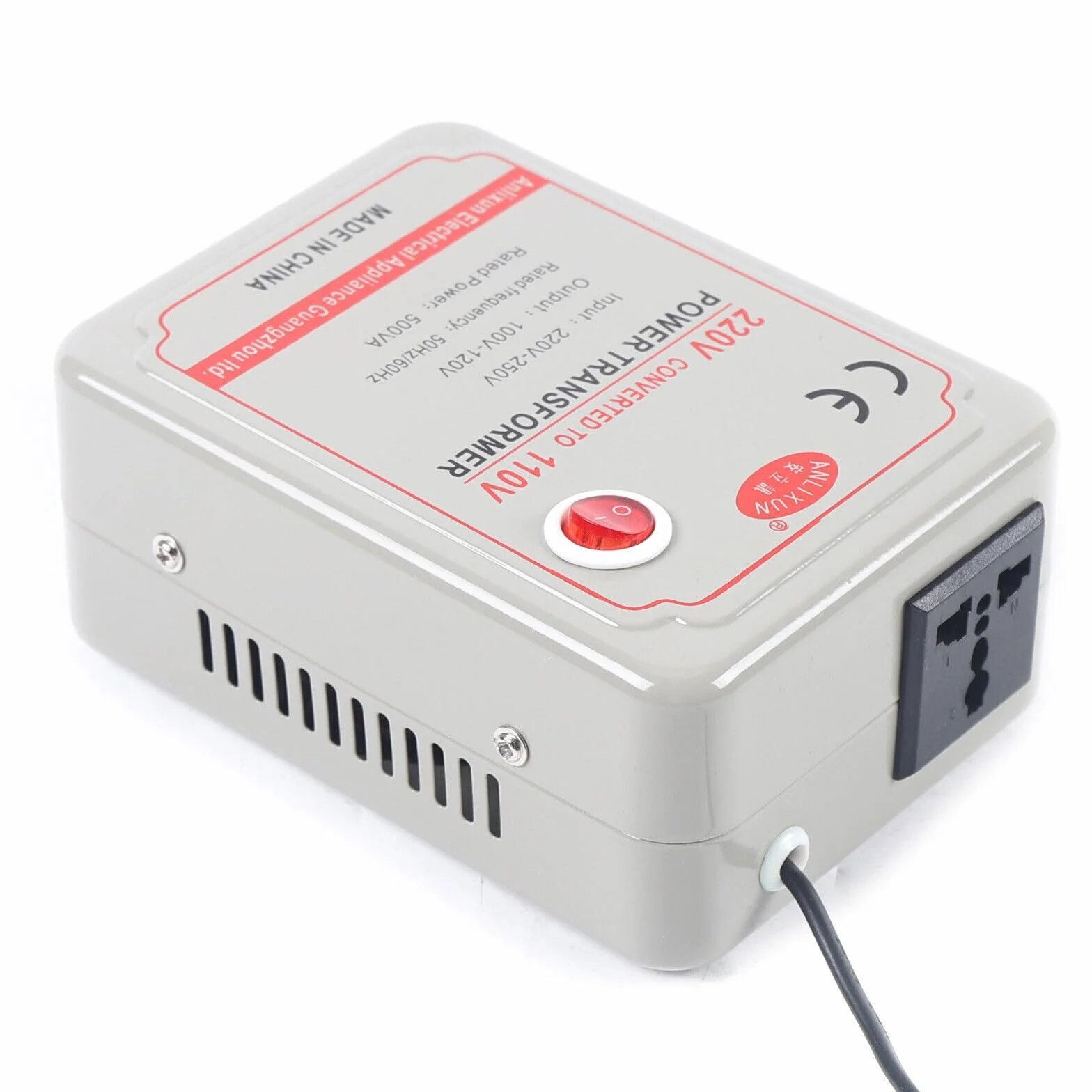Transformador de voltaje variable potente Convertidor de voltaje Transformador para transformar aparatos eléctricos con un voltaje de 220V-250V en un voltaje de 100-120V.