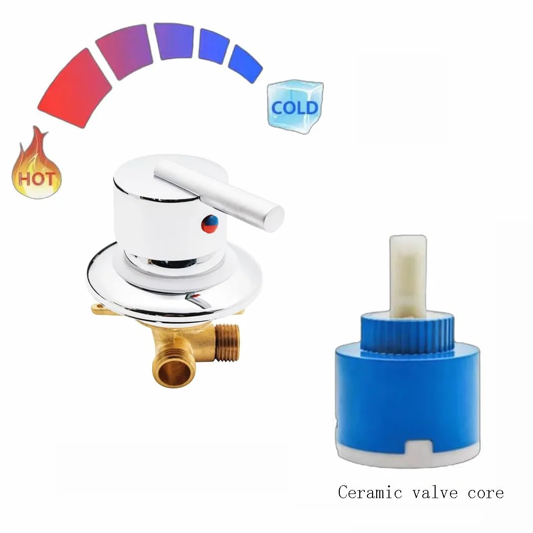 Válvula de Desviador de Ducha con Salida de 1 Vía, Mezclador De Agua Caliente Y Fría De Latón Grifo De Ducha Grifo De Baño/Baño (Hilo-A)