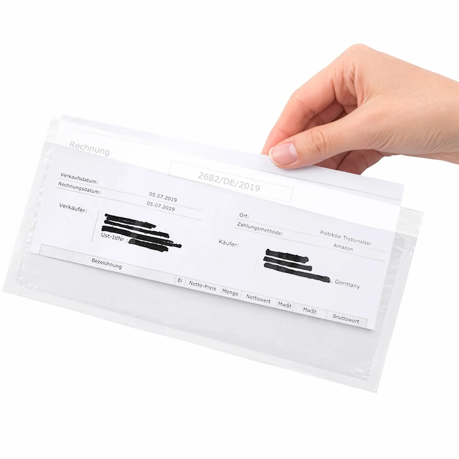 Sobres portadocumentos Netuno 50 DL 239x131mm autoadhesivos transparentes