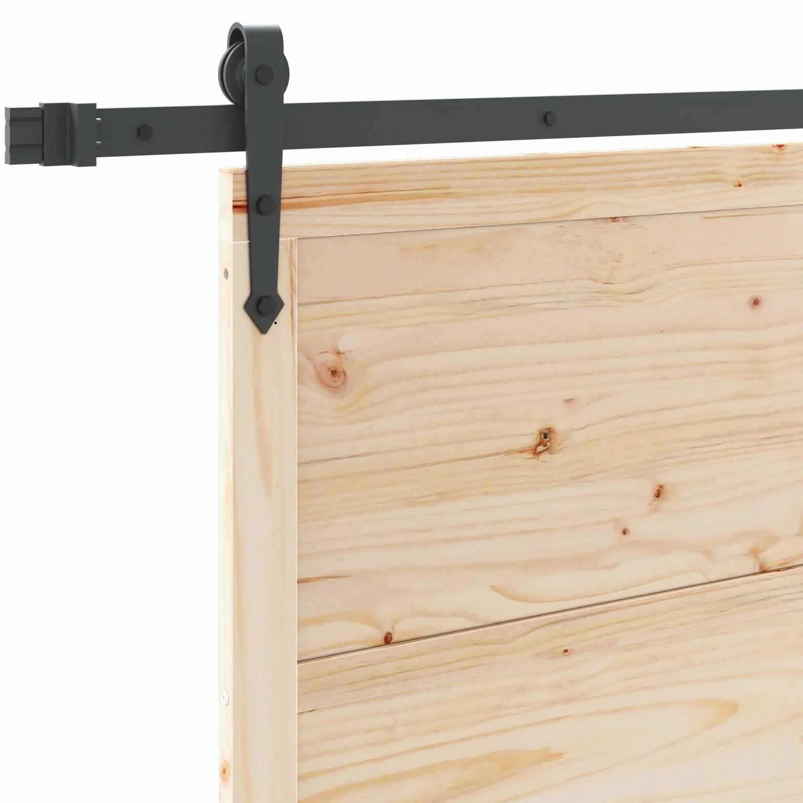 vidaXL Puerta Corredera Natural 100 x 208 cm Madera de Pino Maciza, Sala, Puerta corredera Moderna, Separador de Madera, riel Ajustable, Entrada de Pino ahorrando Espacio