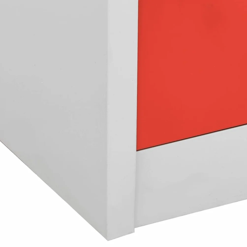 vidaXL Armario Taquilla Casillero de Acero 90x45x92,5 cm Gris Claro y Rojo