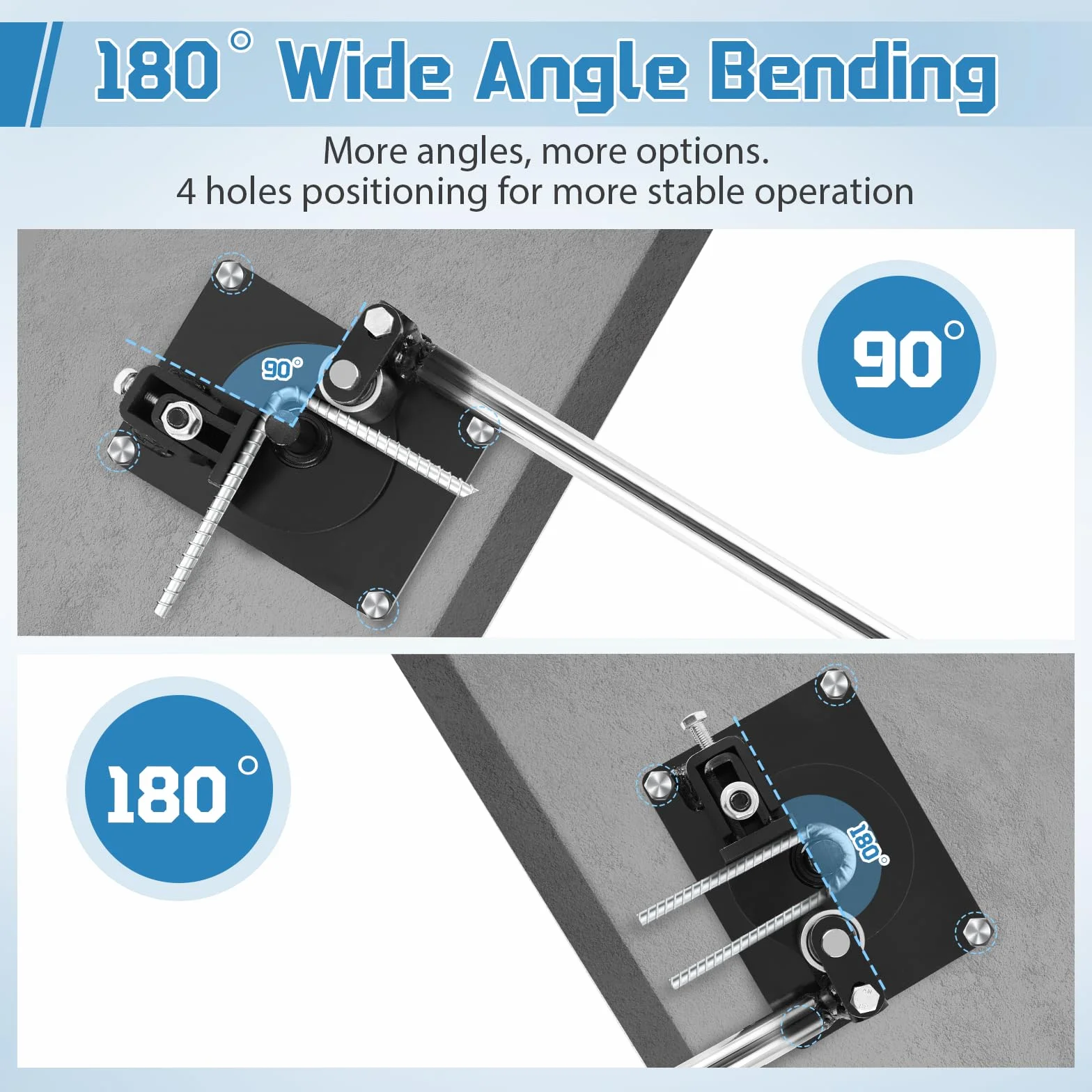 MXBAOHENG Dobladora Manual de Barra de Acero de 1-16 mm Doble Partición Dobladora Hierro Herramientas de Barra de Refuerzo de Mano de Metal para refuerzo de acero redondo, hierro plano y otros metales