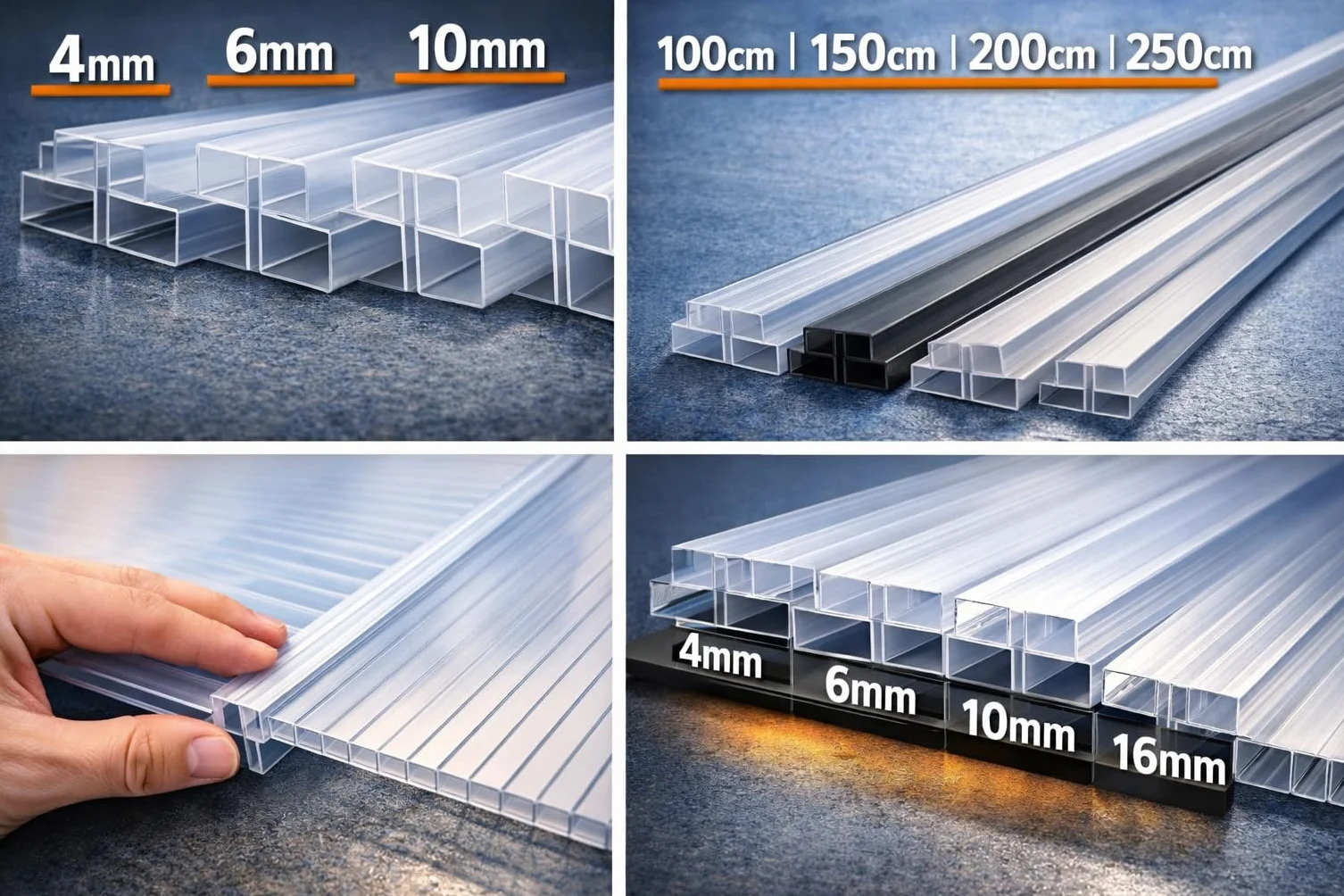 Perfil Unión H Policarbonato Alveolar MACROLUX Protección UV Coextruida Transparente Stabilit Suisse Invernadero Pérgola Marquesina Diferentes Espesores y Longitudes (200 CM (L), 0.00, 4, Milímetros)