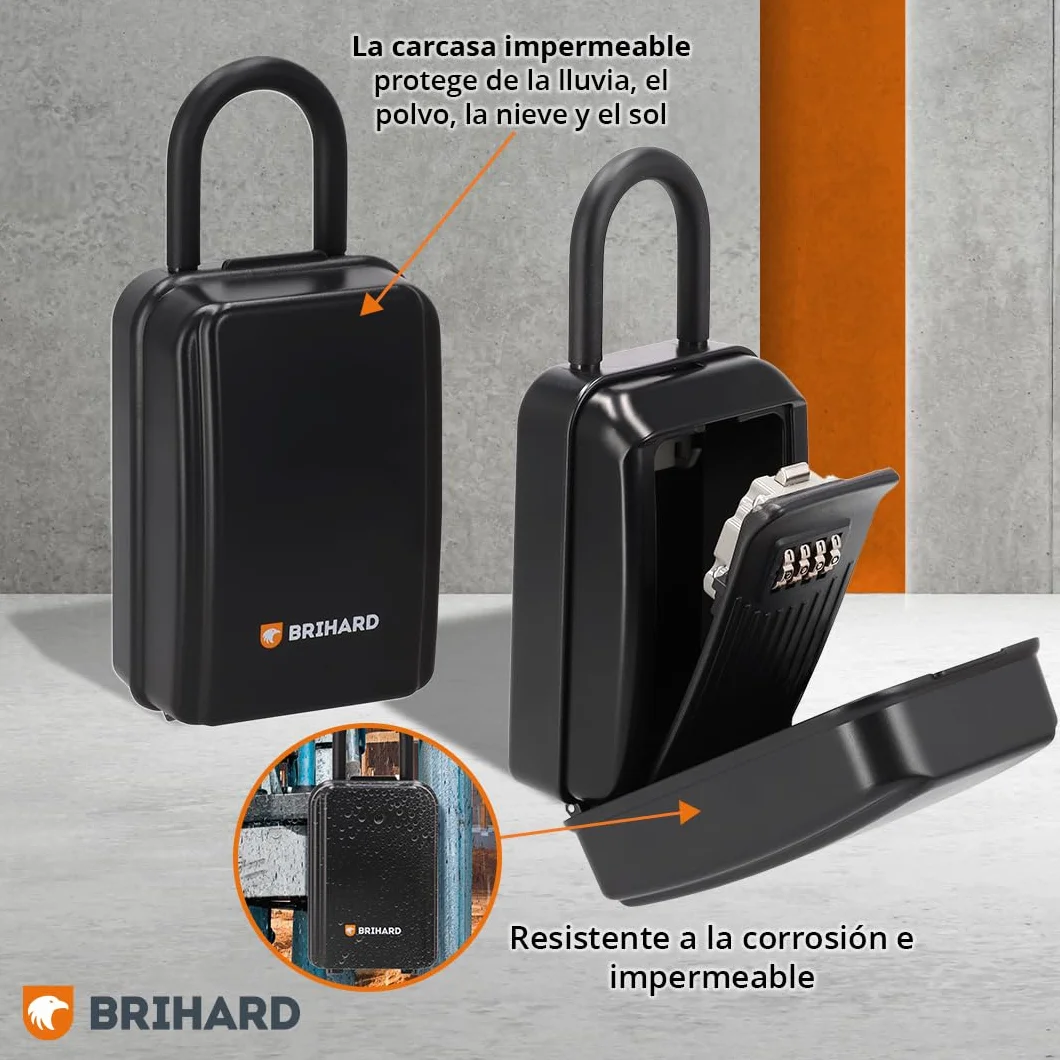 Caja Seguridad Llaves All Season Shackle XL, Portátil con Grillete Extraíble, de Exterior con Cubierta Impermeable, con Cierre de Combinación para Llaves de Casa y Coche, Tarjetas de Acceso