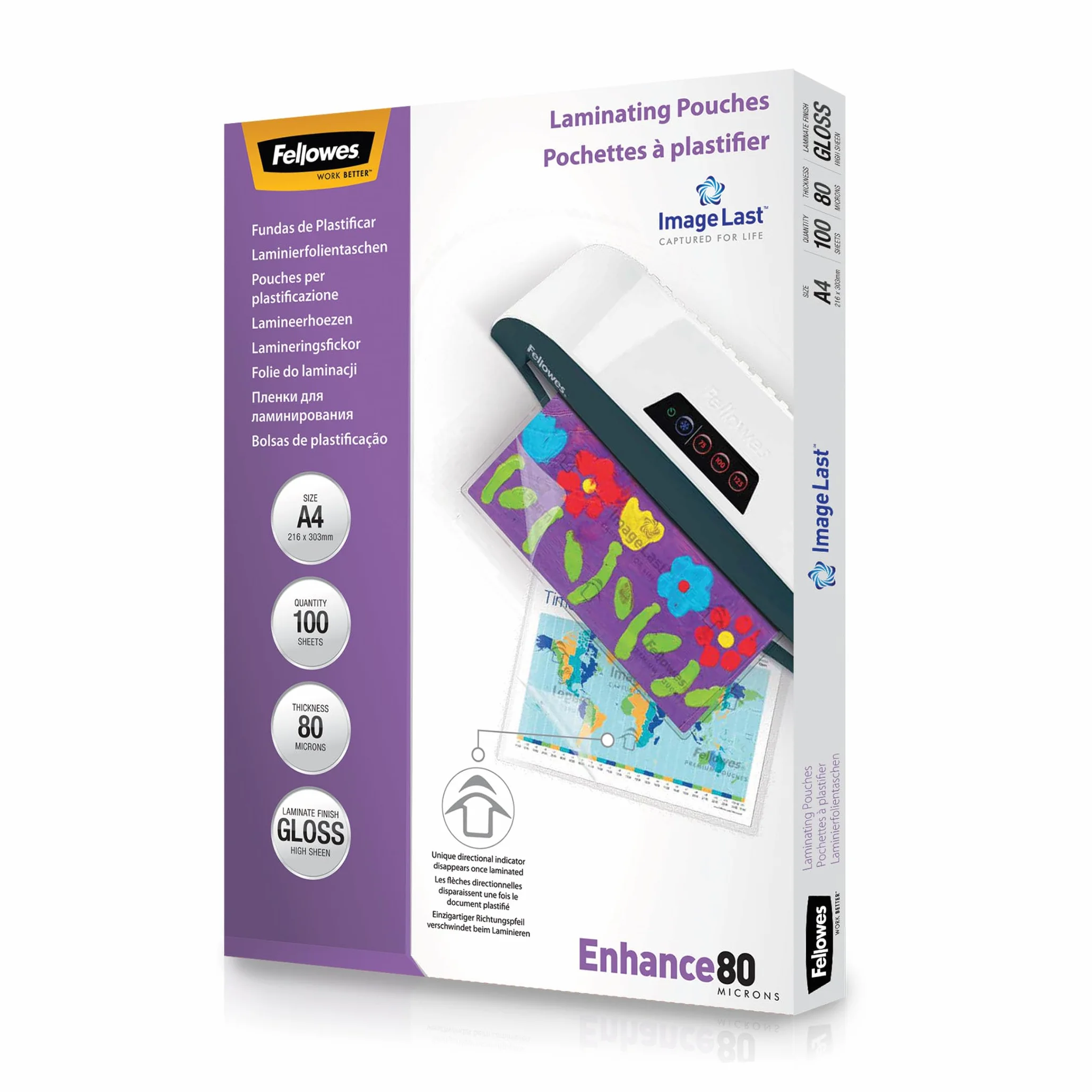 Fellowes Fundas Plastificar A4 80 micras Brillo 100 unidades