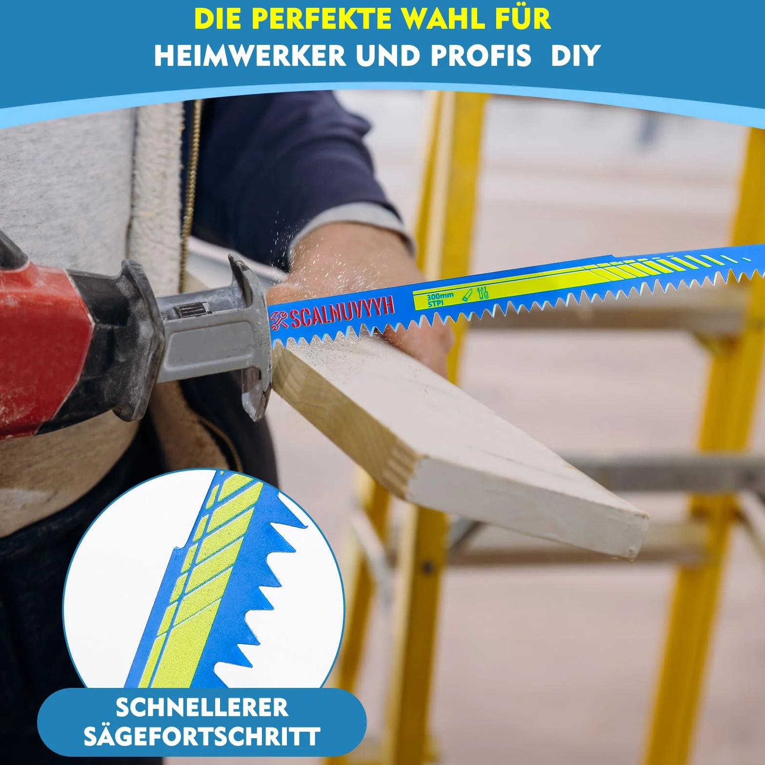 Hojas de sierra sable para madera 300 mm 5 unidades 5TPI