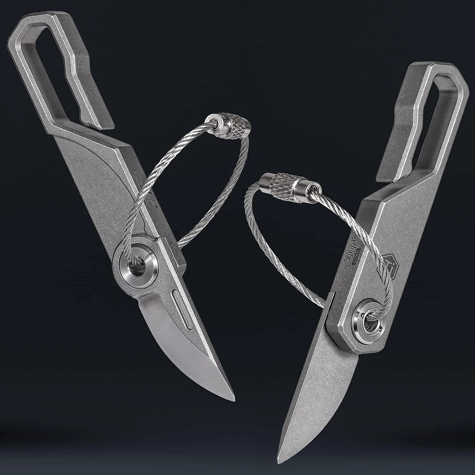 KeyUnity KK00 Mini Cuchillo de Bolsillo Plegable para Hombres - Cuchillo EDC de Titanio Pequeño y con Llavero 0.98 Pulgadas para Camping al Aire Libre de Uso Diario