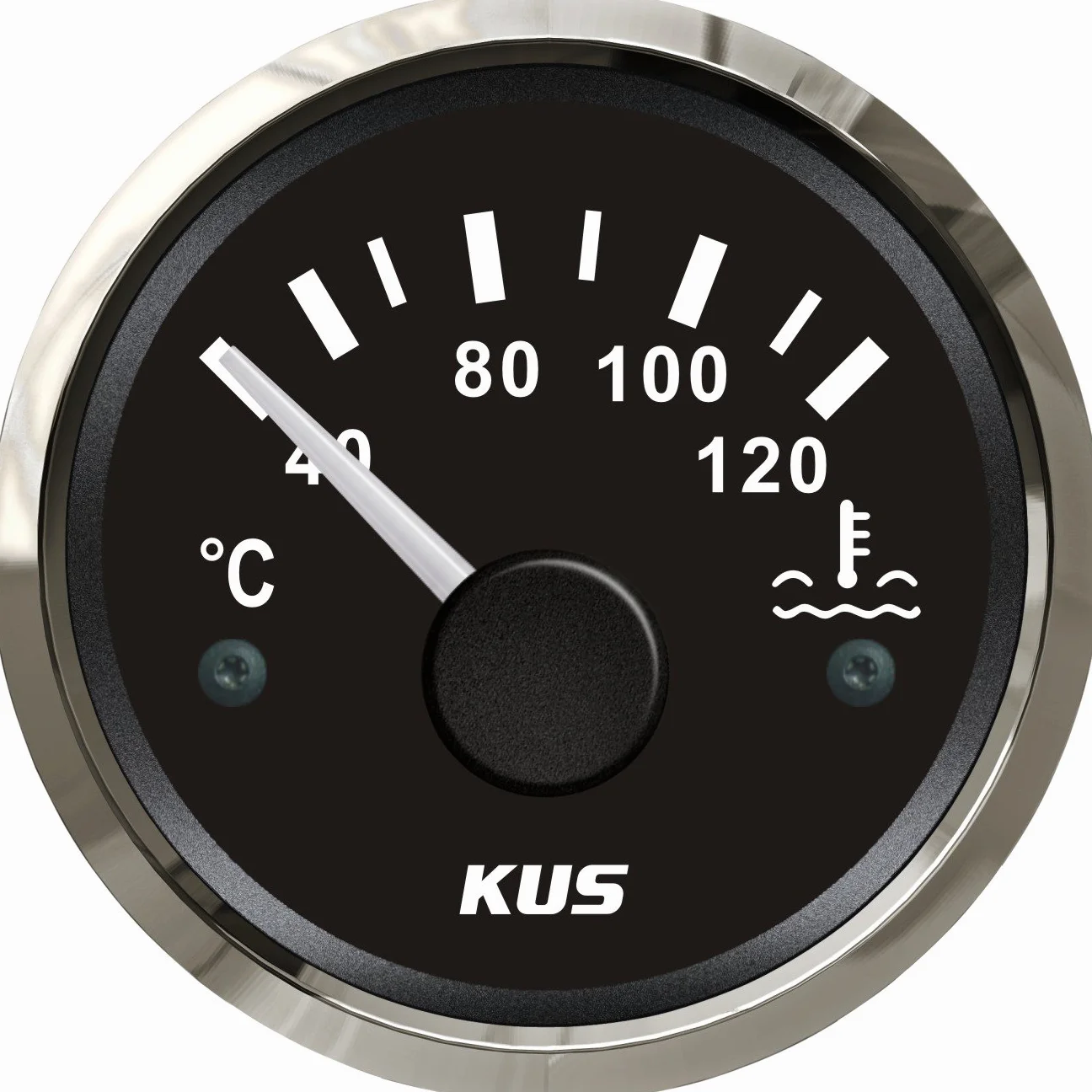 KUS - Indicador de temperatura del agua impermeable de 40 a 120º C con luz de fondo de 12 V/24 V 52 mm
