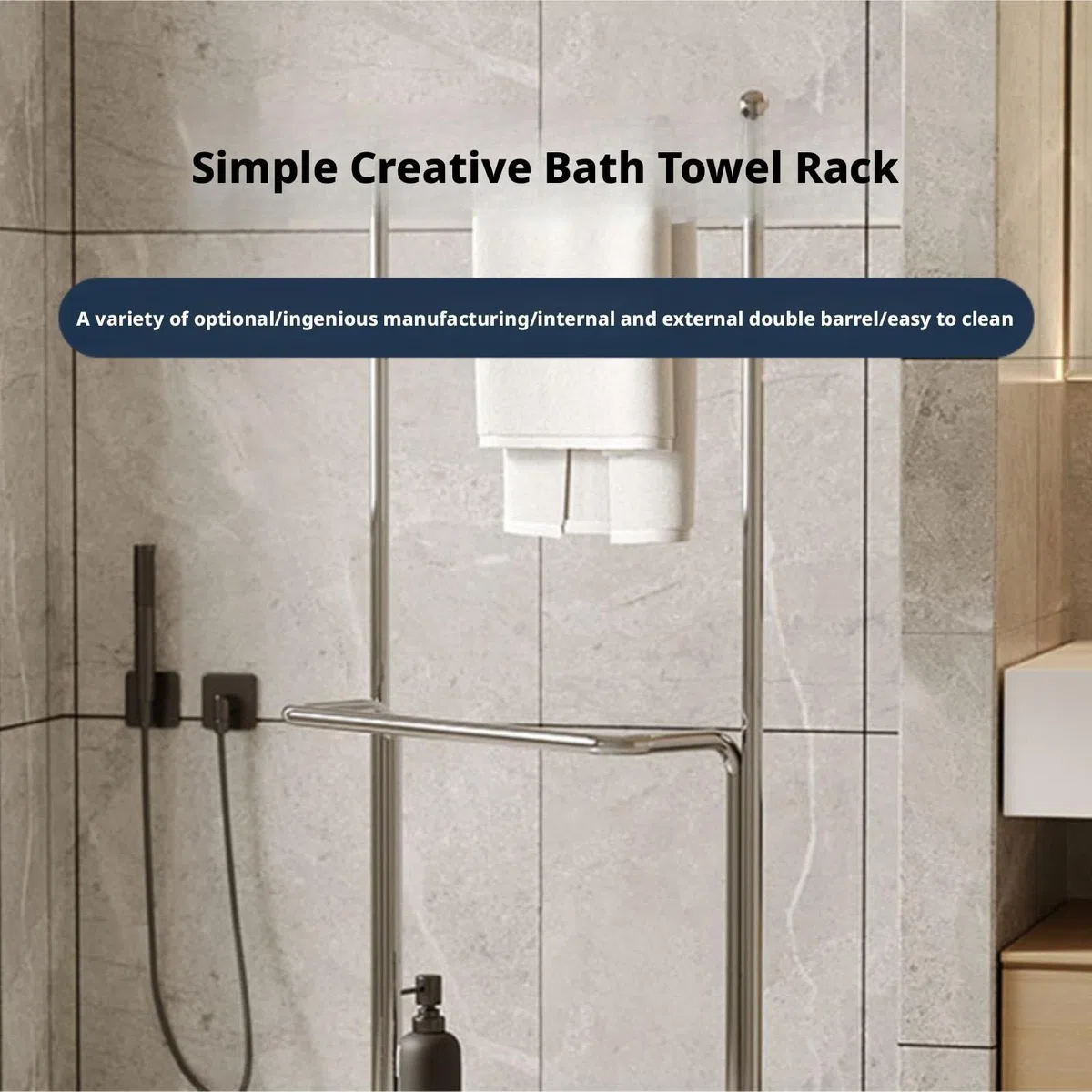 Toallero De Pie Toalleros Independientes con Ruedas For Baño, Perchas, Secadores Y Piscinas Baño Organizador(Black)