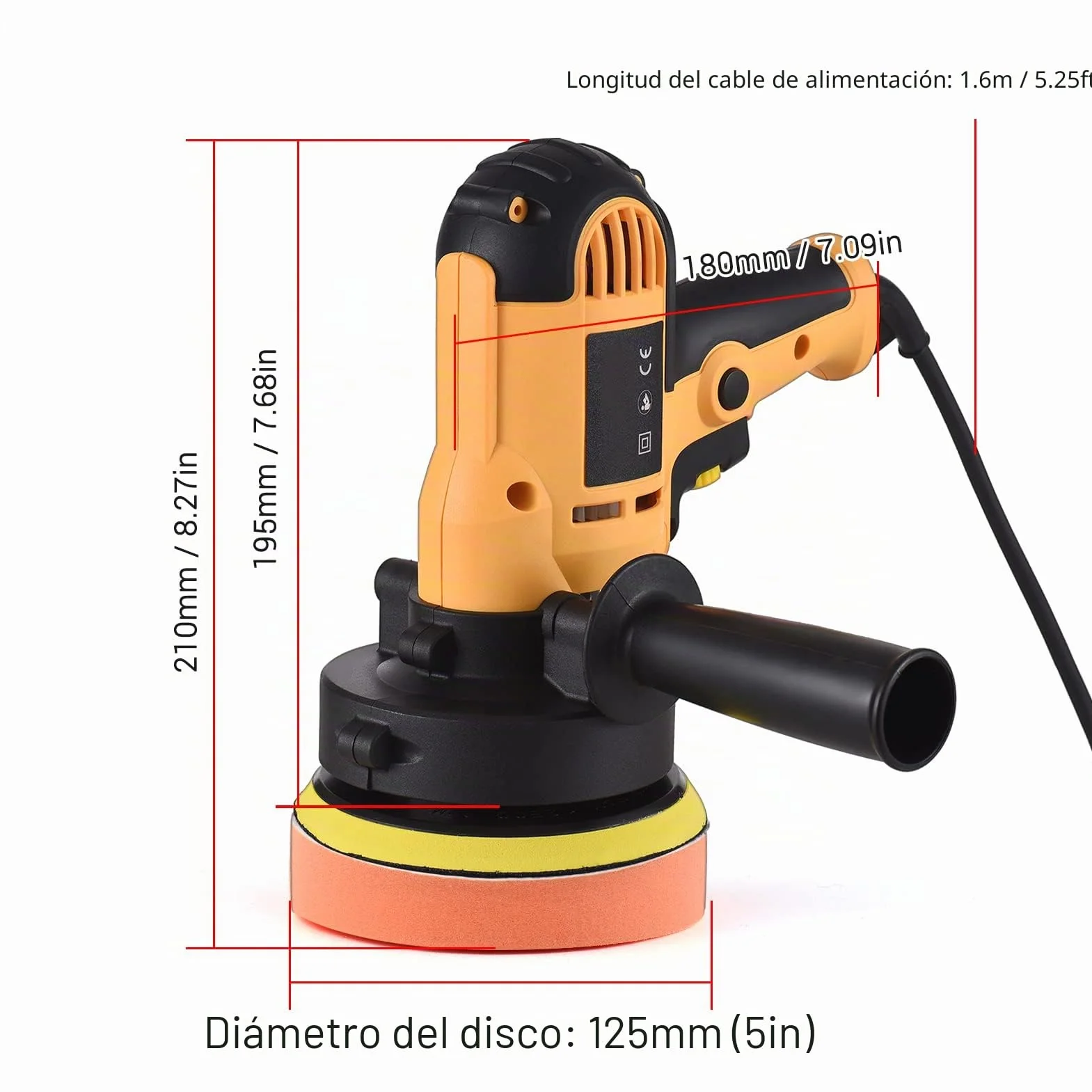 Pulidora Coche, Weytoll Kit de Pulidora de Automóvil Eléctrico de 5 Pulgadas 700W Auto Car Buffer 600-3700RPM Máquina de Pulido Variable, Máquina Pulidora para Muebles de Piso Cerámica Jade