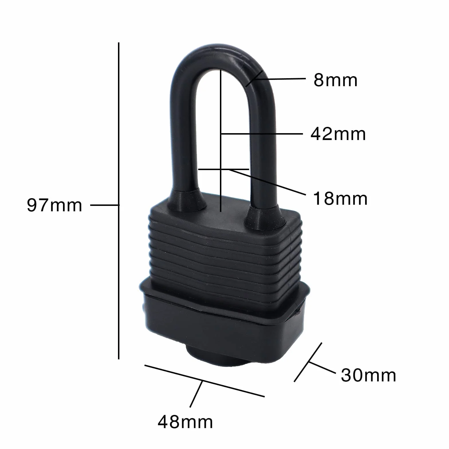 SafiSwords Candados impermeables con llave igual para uso en exteriores, cerradura de acero laminado resistente cubierta, 1-9/16 pulgadas. Candado ancho y largo, paquete de 6