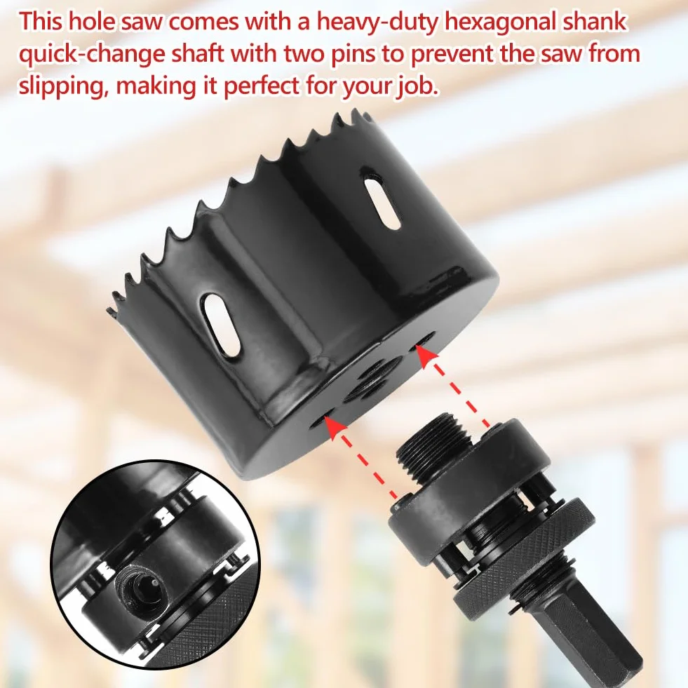 Flintronic Sierras de Corona 68mm, Sierra de Corona Bimetálica de 68mm, M42 HSS Bi-Metal Coronas Perforadoras, con Adaptador y Broca Piloto, para Metal Aluminio Madera PVC Plástico, Negro