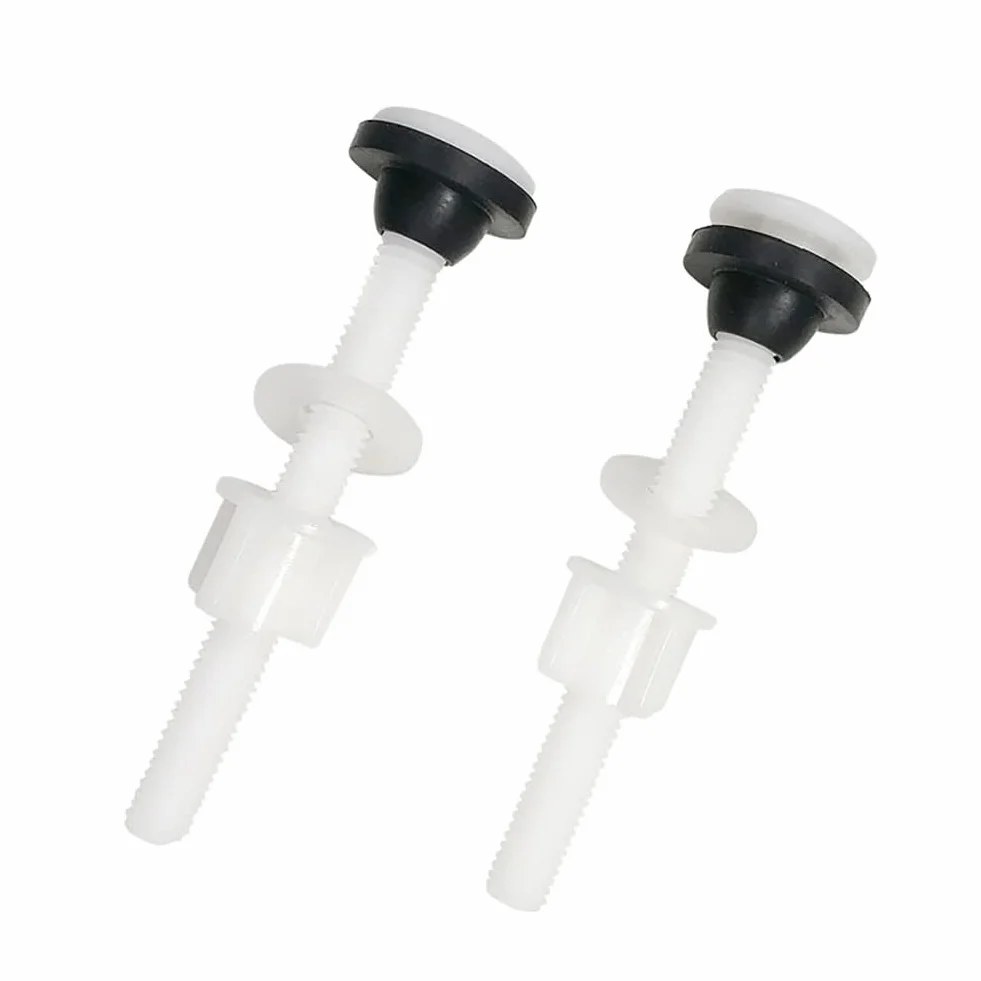 Paquete de 4 tornillos para tanque de inodoro, plástico, cabeza hexagonal, 3/8" x 4", calidad residencial, ideal para reparaciones de tanques de inodoro