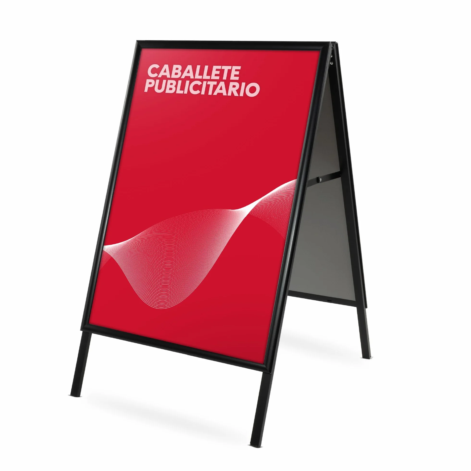 Caballete Publicitario de Aluminio Negro 500x700 mm | Expositor Doble Cara con Sistema Click y Protector Antideslumbrante | Soporte Portátil para Carteles y Anuncios