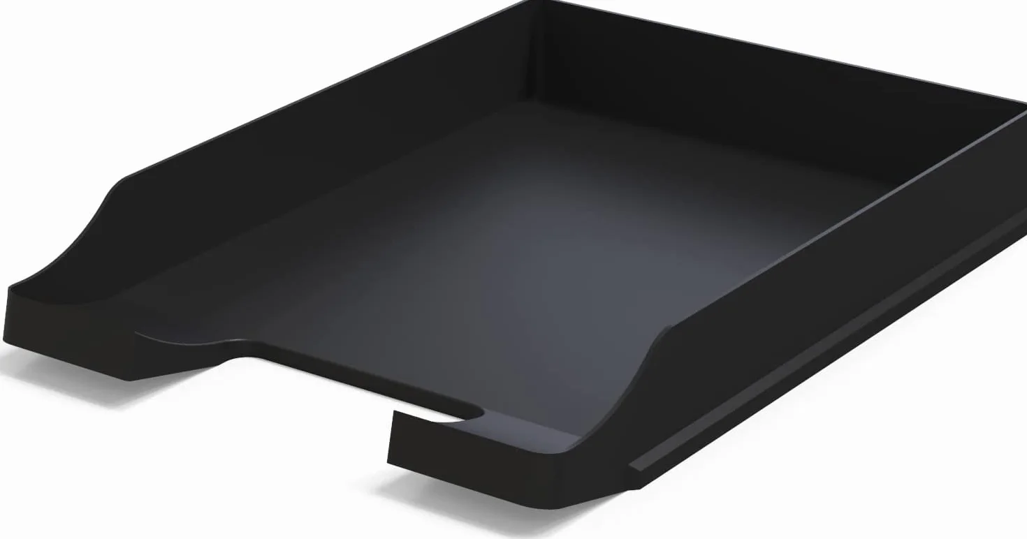 Bandejas Portadocumentos Tamaño A4 Negro Apilable 35x25x5,2 cm Organizador Escritorio Plástico Oficina