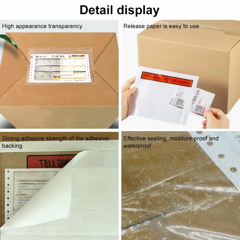 Bolsa Adhesiva Portadocumentos, Sobres Para Albaranes, Sobres Portadocumentos Adhesivos, Bolsa de Albaran, Guarda Albaranes, Facturas, Se Adapta a Documentos de Tamaño A5, 25 Piezas, Transparente