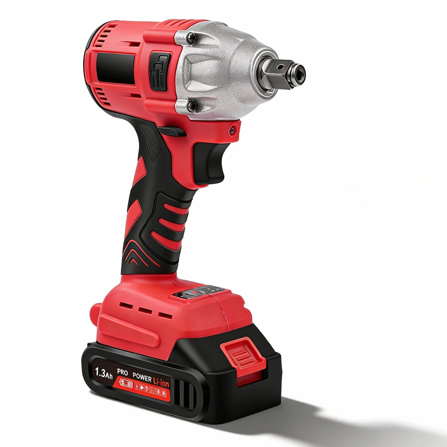 Llave de Impacto a Batería, 300Nm 1/2" Pistola de Impacto Electrica Llave de Impacto Inalámbrica sin Escobillas con 1300mAh Baterías,Atornillador de Impacto con luz led Para Coche/Cortacésped