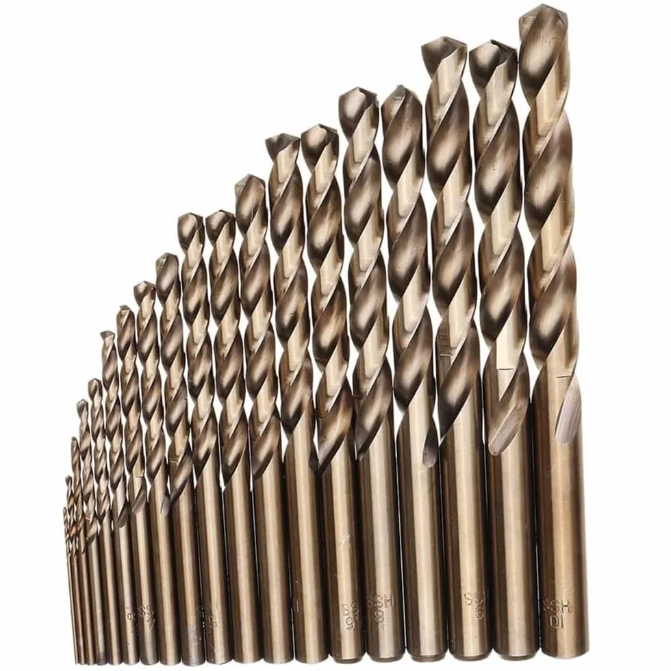 VIDOO Juego de Brocas Cobalto M35 HSS-Co Helicoidales con Caja Metal para Acero Inoxidable Madera-19Piezas