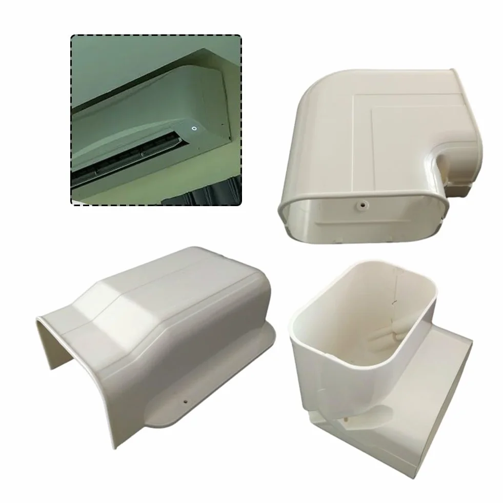 Carcasa decorativa PVC blanco para aire acondicionado central 100x65 mm 3 unidades