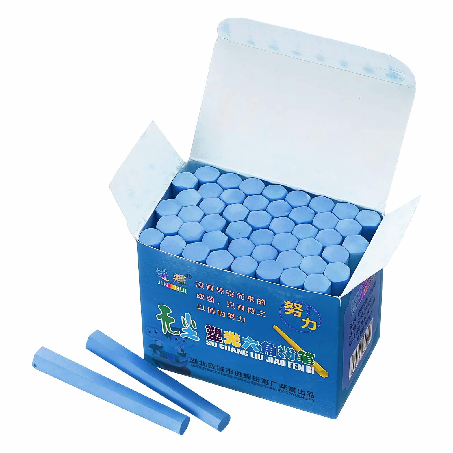 Tiza Para Pizarra Sin Polvo A Granel Delgada De Colores Azul, 48 Piezas