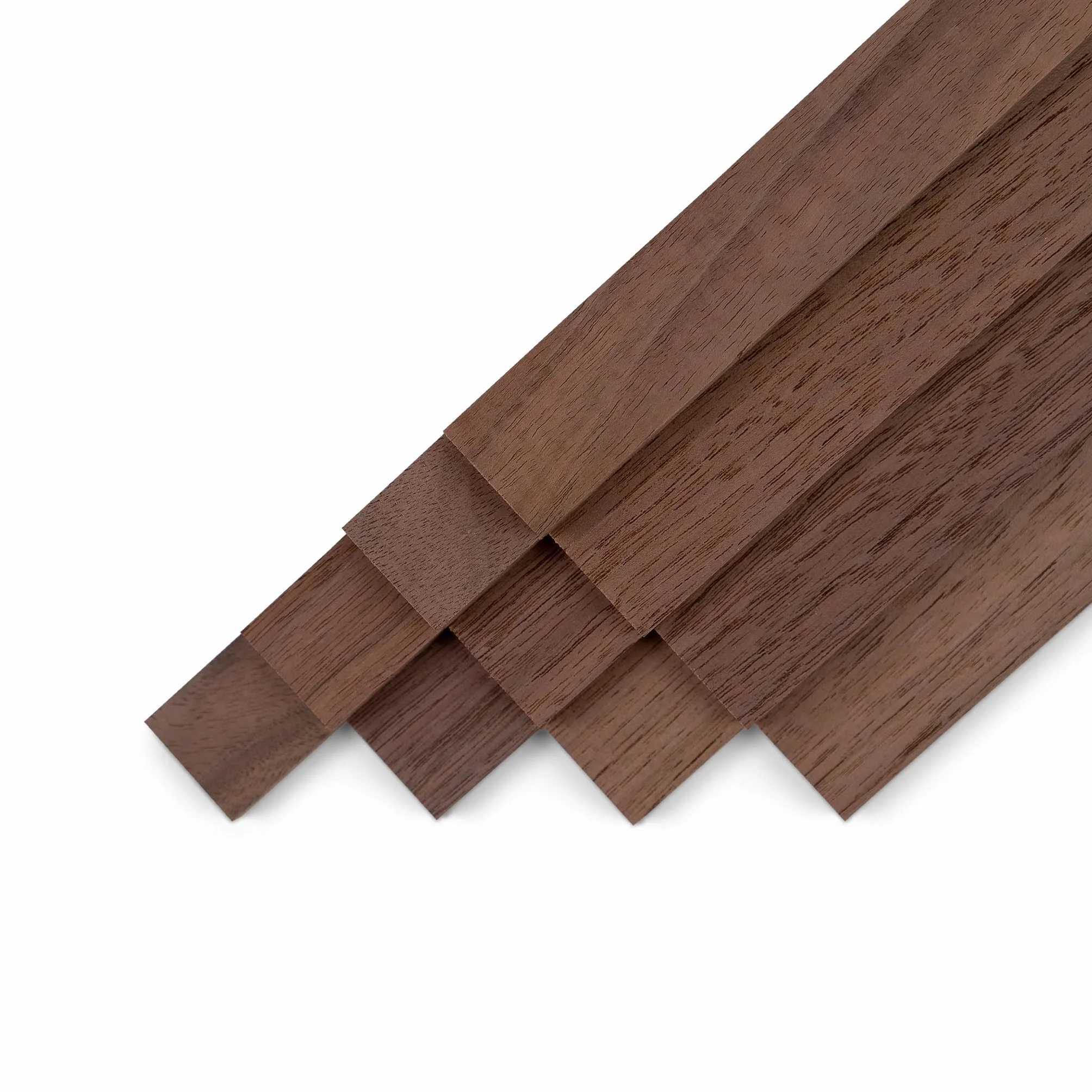 Juego de 10 listones de madera de nogal cepillado, 500 × 25 × 8 mm, listones de madera maciza natural y listos para pegar, para construcción de muebles y construcción de interiores