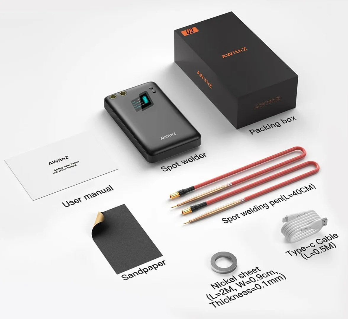 Soldador de puntos para baterías, soldador de puntos portátil para baterías con 11000mAh, LCD de 1,5 pulgadas, mini soldador de puntos de 99 velocidades para reparar/cambiar/construir uno mismo