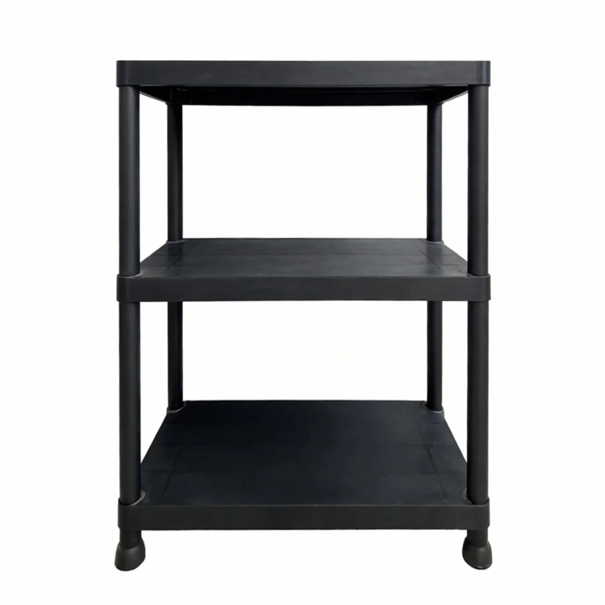 Pack 2 Estanterías de Resina 3 Baldas Negra | Organizador de Plástico 91x61x31 cm | Capacidad 75kg | Resistente a la Humedad y Óxido | Montaje Rápido sin Herramientas | Trastero y Lavadero