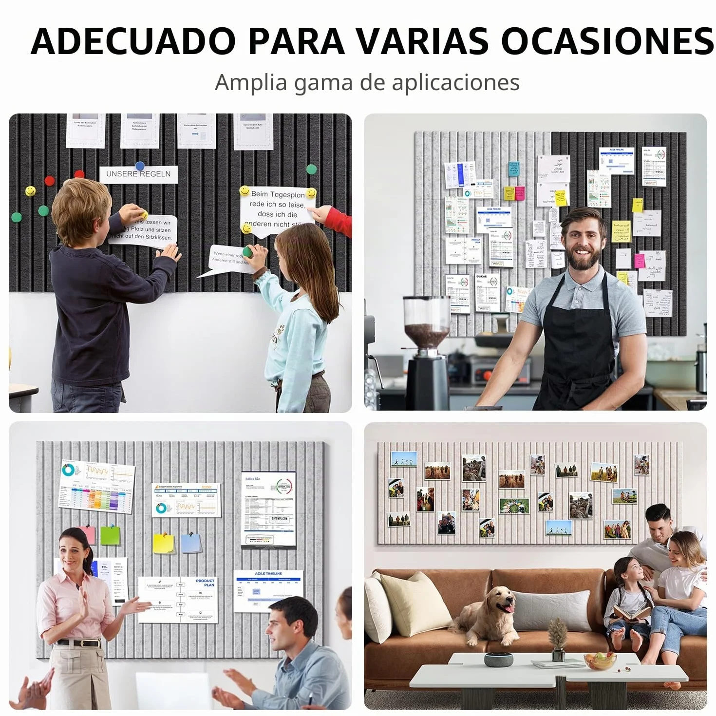 Tablón de Fieltro Autoadhesivo 120x90cm 12 Piezas Tablero de Fieltro con 60 Almohadillas Adhesivas Dobles Decorativo Memo Board para Oficina Cocina Habitación